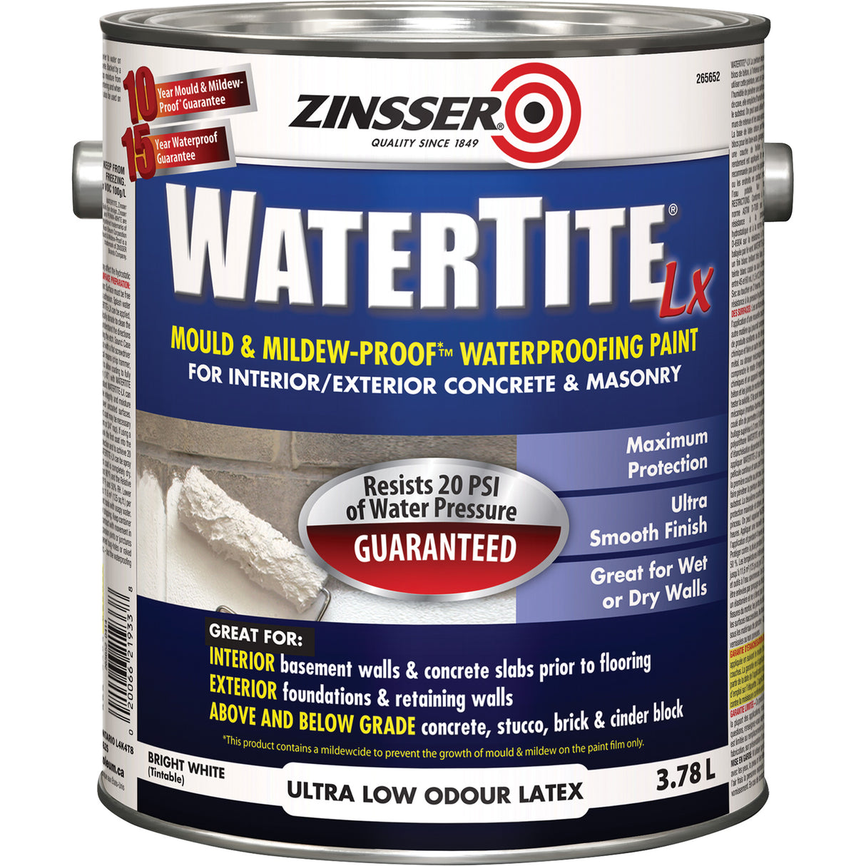 Watertite® LX Mold & Mildew-Proof™ Waterproofing Paint, 3.78 L, Gallon, White