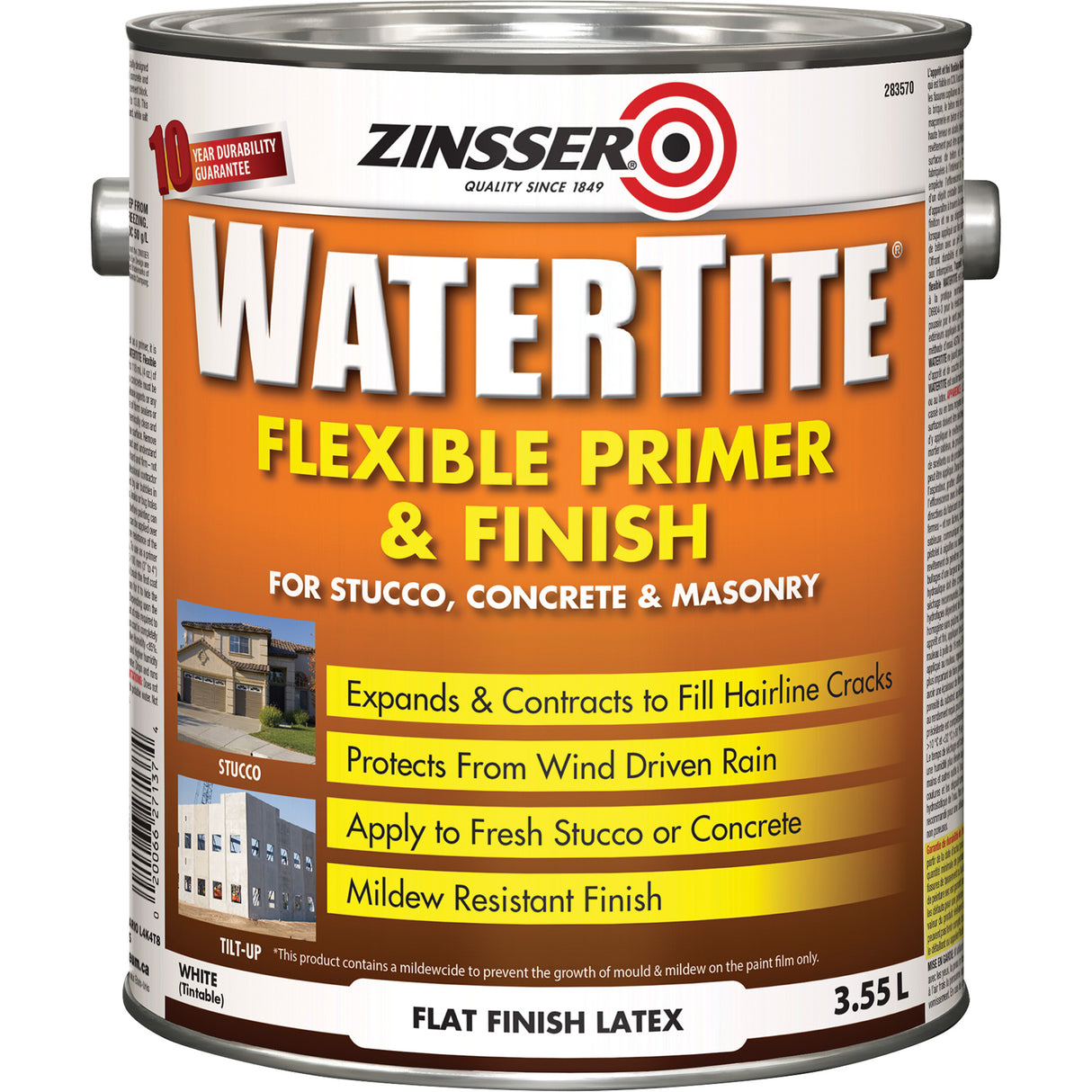 Watertite® Weatherproof Flexible Primer & Finish, 3.55 L, Gallon, White