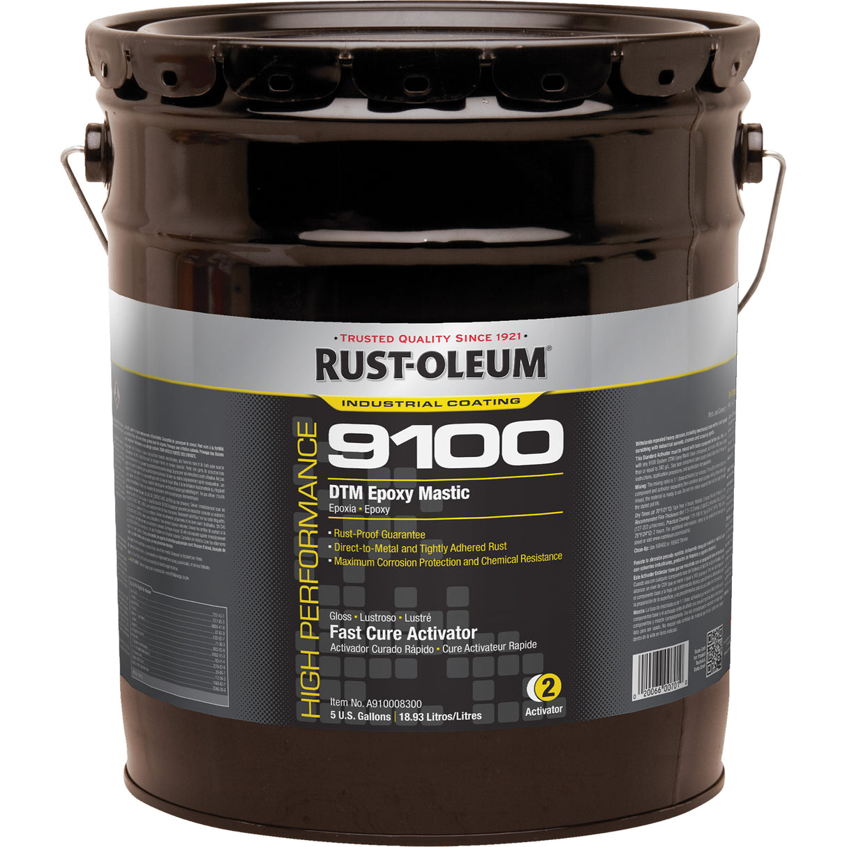 9100 System DTM Epoxy Mastic Fast Cure Activator, 5 gal., Pail