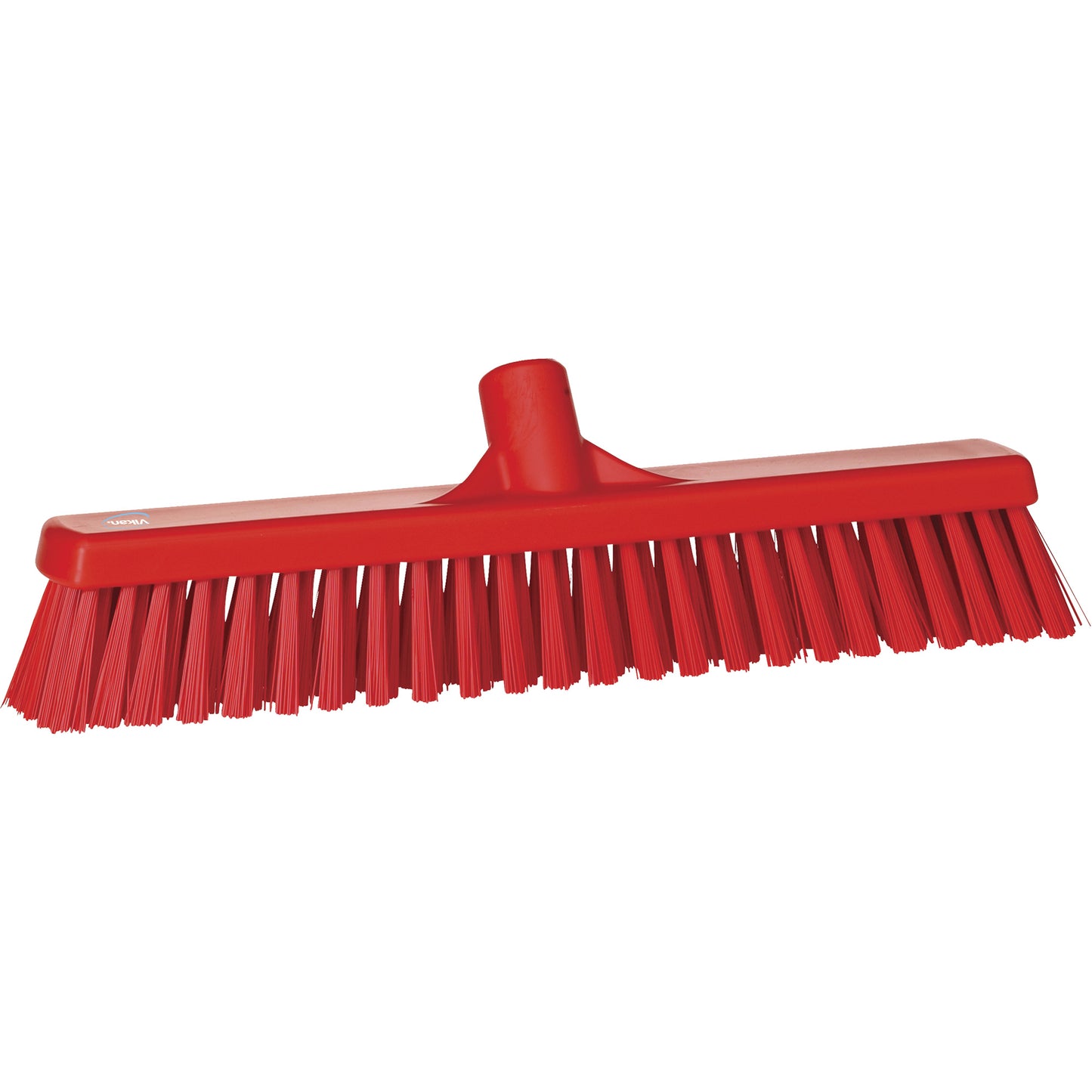 Combo Bristle Push Broom Head, Coarse/Fine Bristles, 16-1/2", Polyester, Red