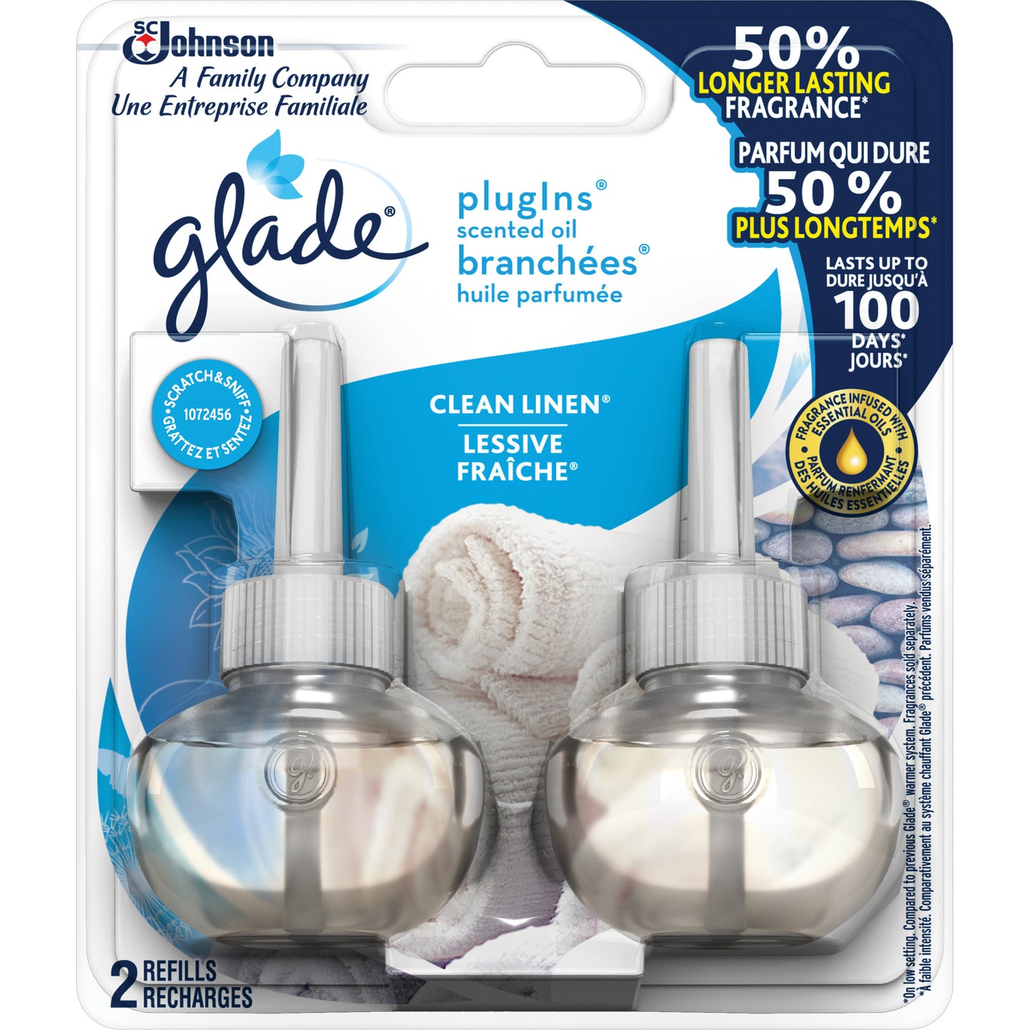 Glade® PlugIns® Scented Oil Refills, Clean Linen®, Cartridge