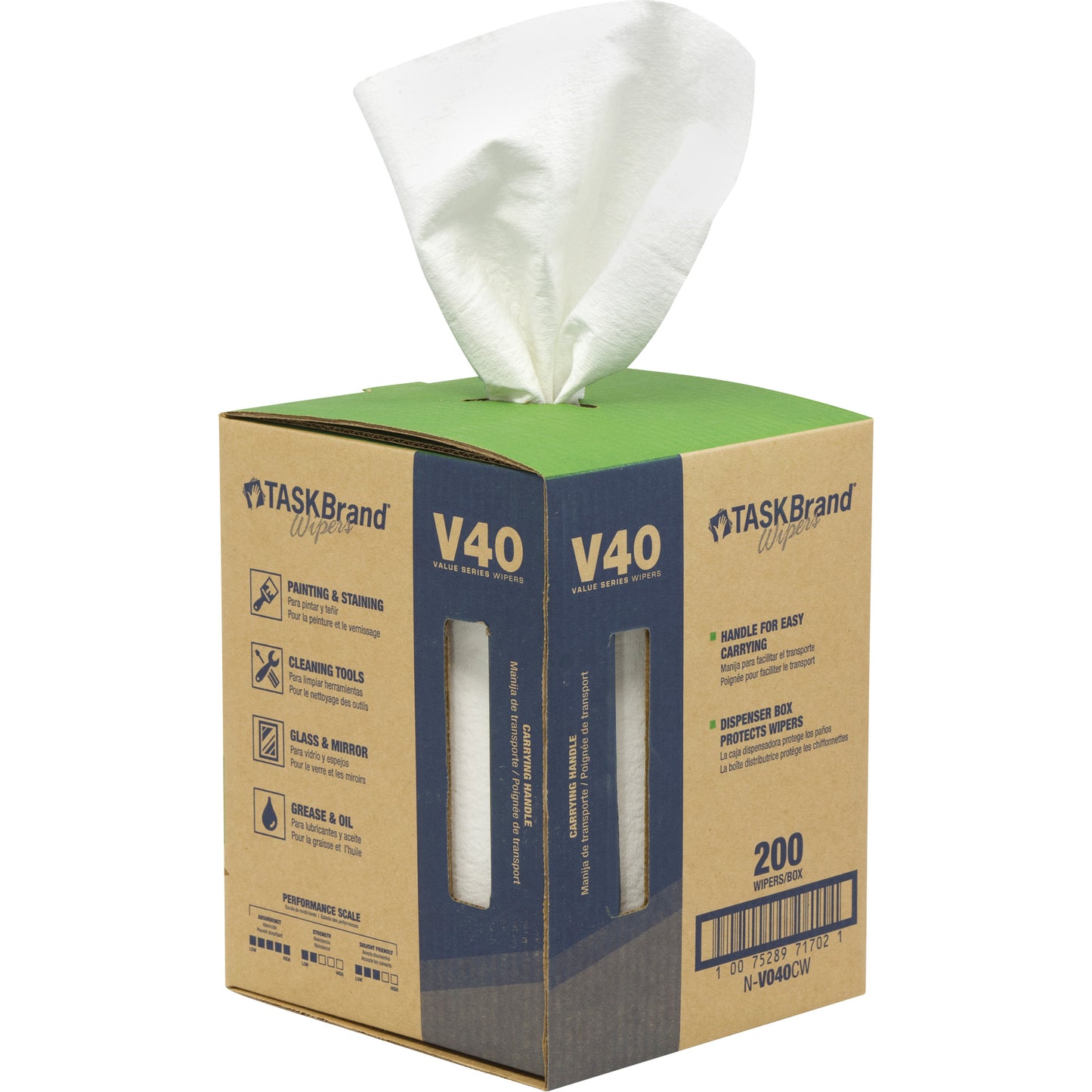 TaskBrand® V40 Value Series Wipers, All-Purpose, 12" L x 10" W