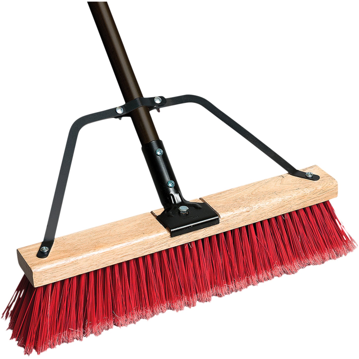 Ryno Push Broom with Braced Handle, 24", Medium, PVC Bristles