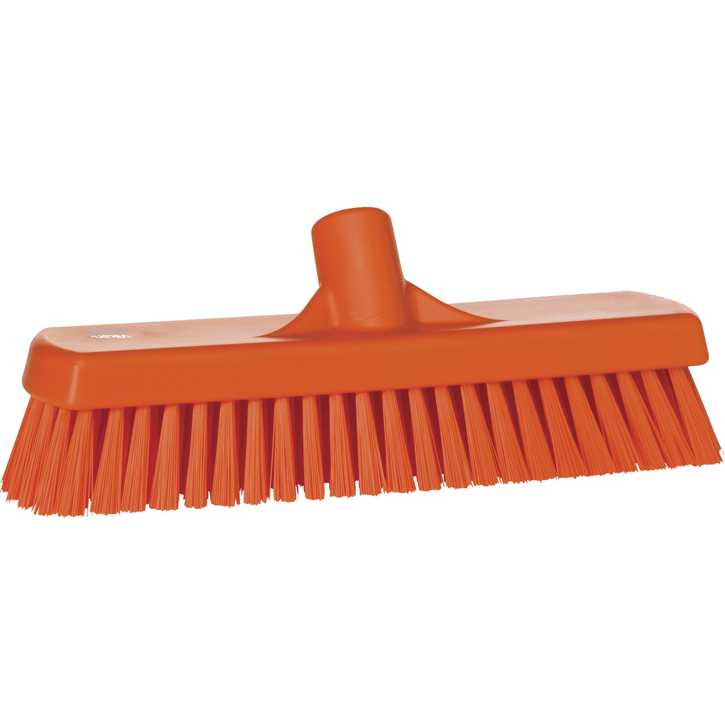 Deck & Wall Scrub Broom, Stiff Bristles, 12", Polyester, Orange
