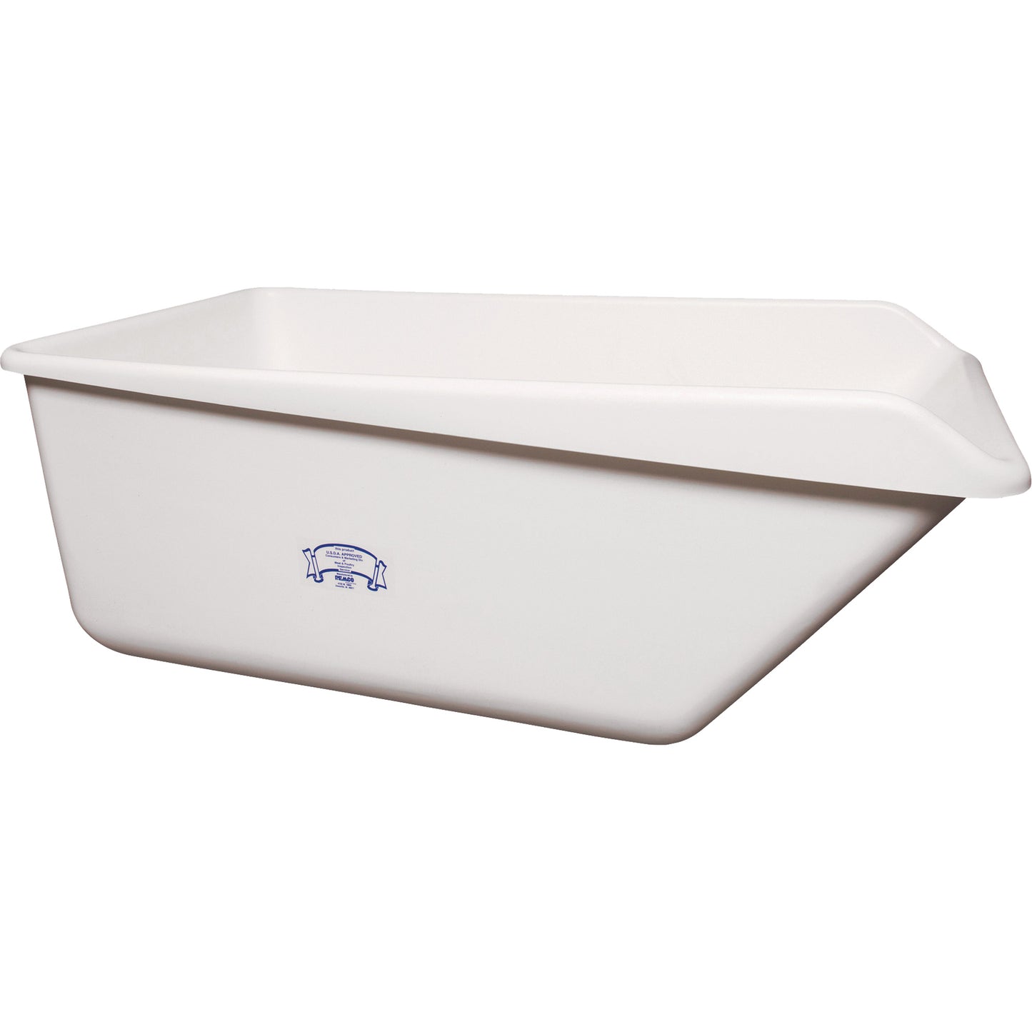 Angled Dump Tub with Drain, Plastic, White