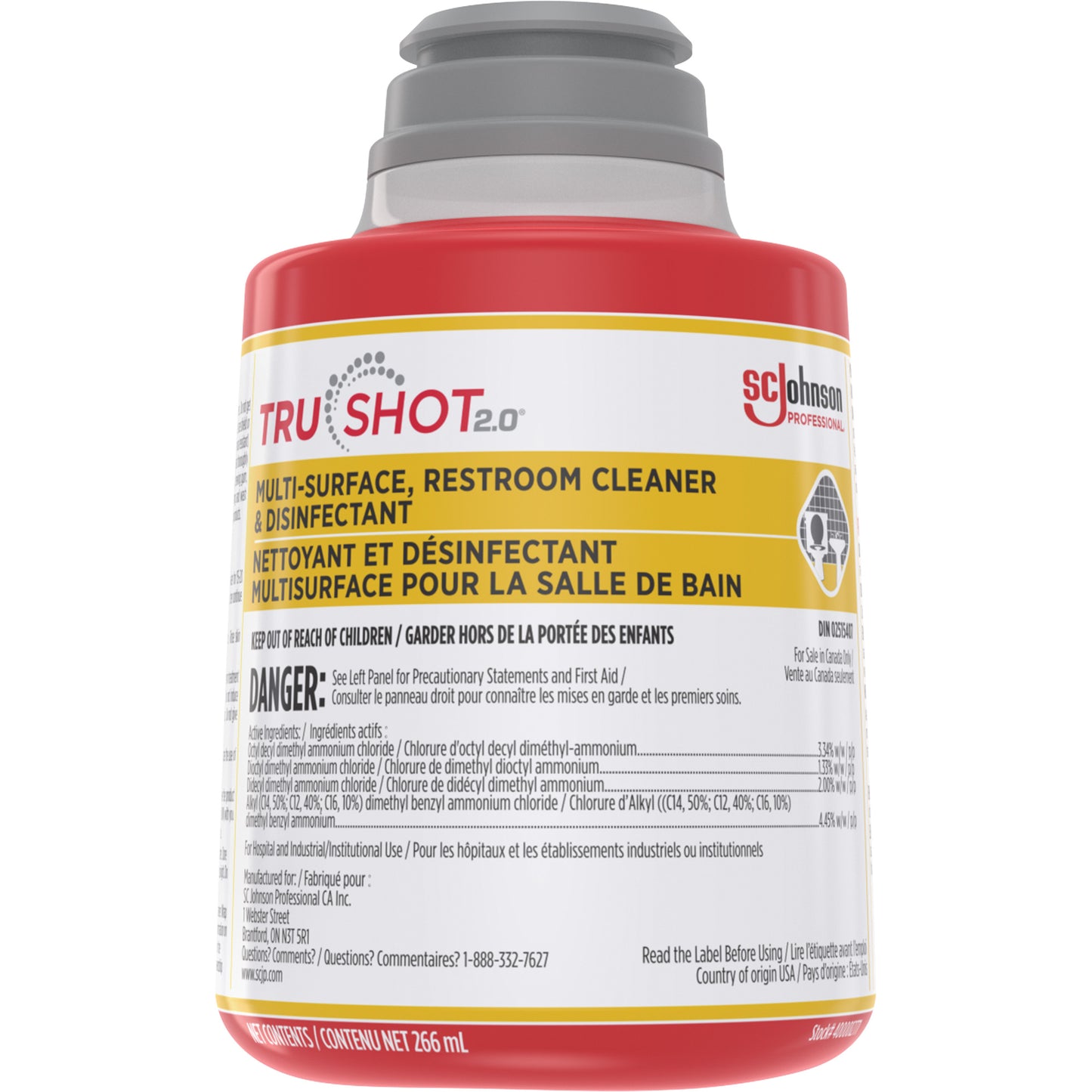 TruShot 2.0™ Multi-Surface Restroom Cleaner & Disinfectant, 266 ml, Trigger Bottle
