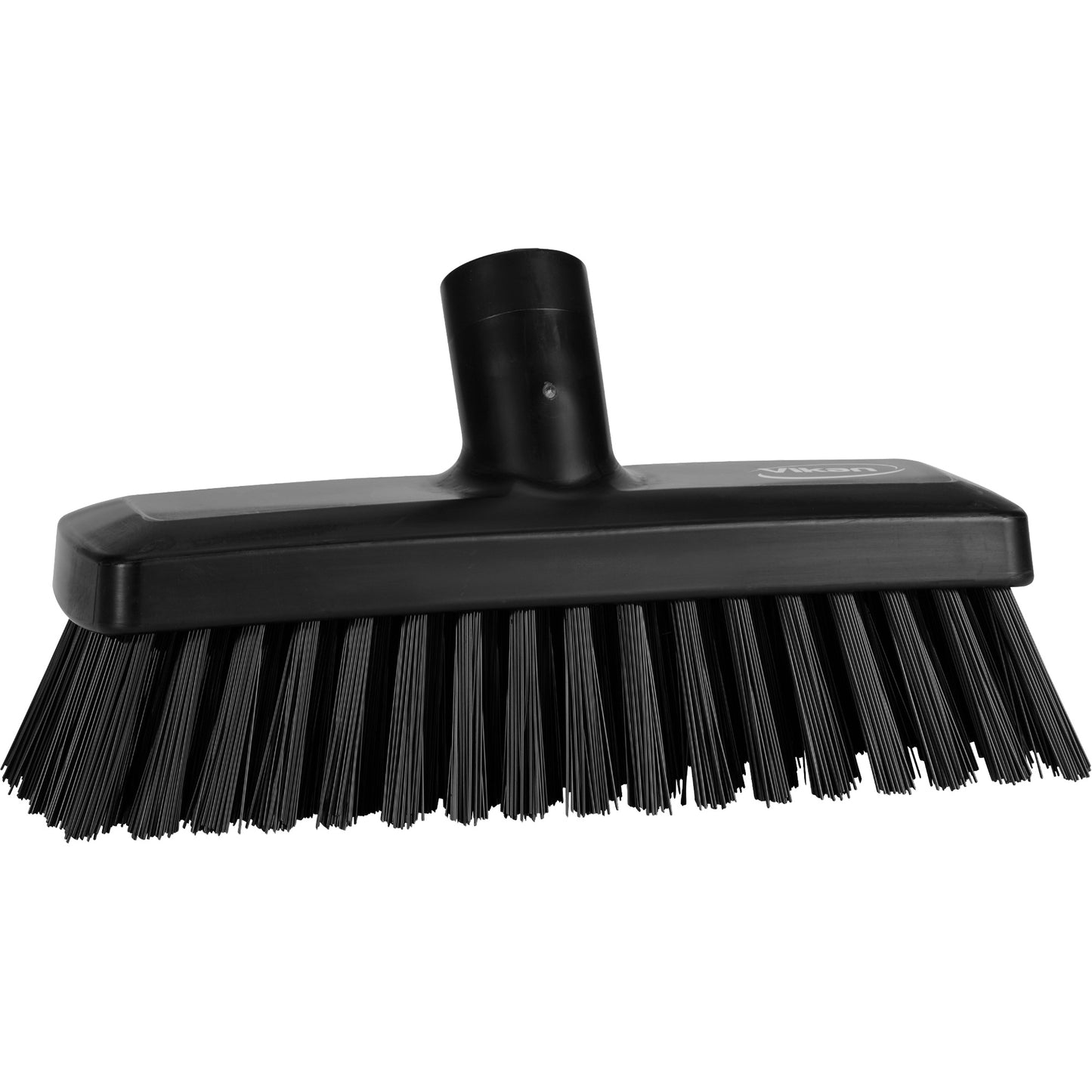 Compact Wall/Deck Broom, Stiff Bristles, 8-9/10", Polyester/Polypropylene, Black
