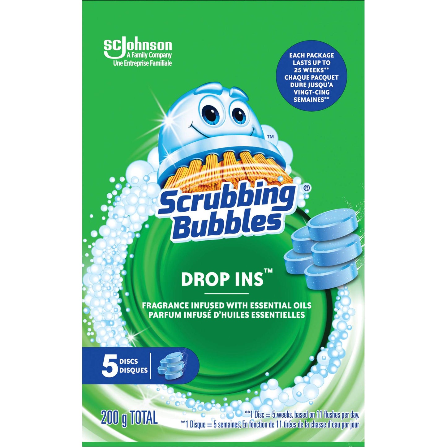 Scrubbing Bubbles® Drop-Ins™ Toilet Cleaner Discs, 200 g, Tablet
