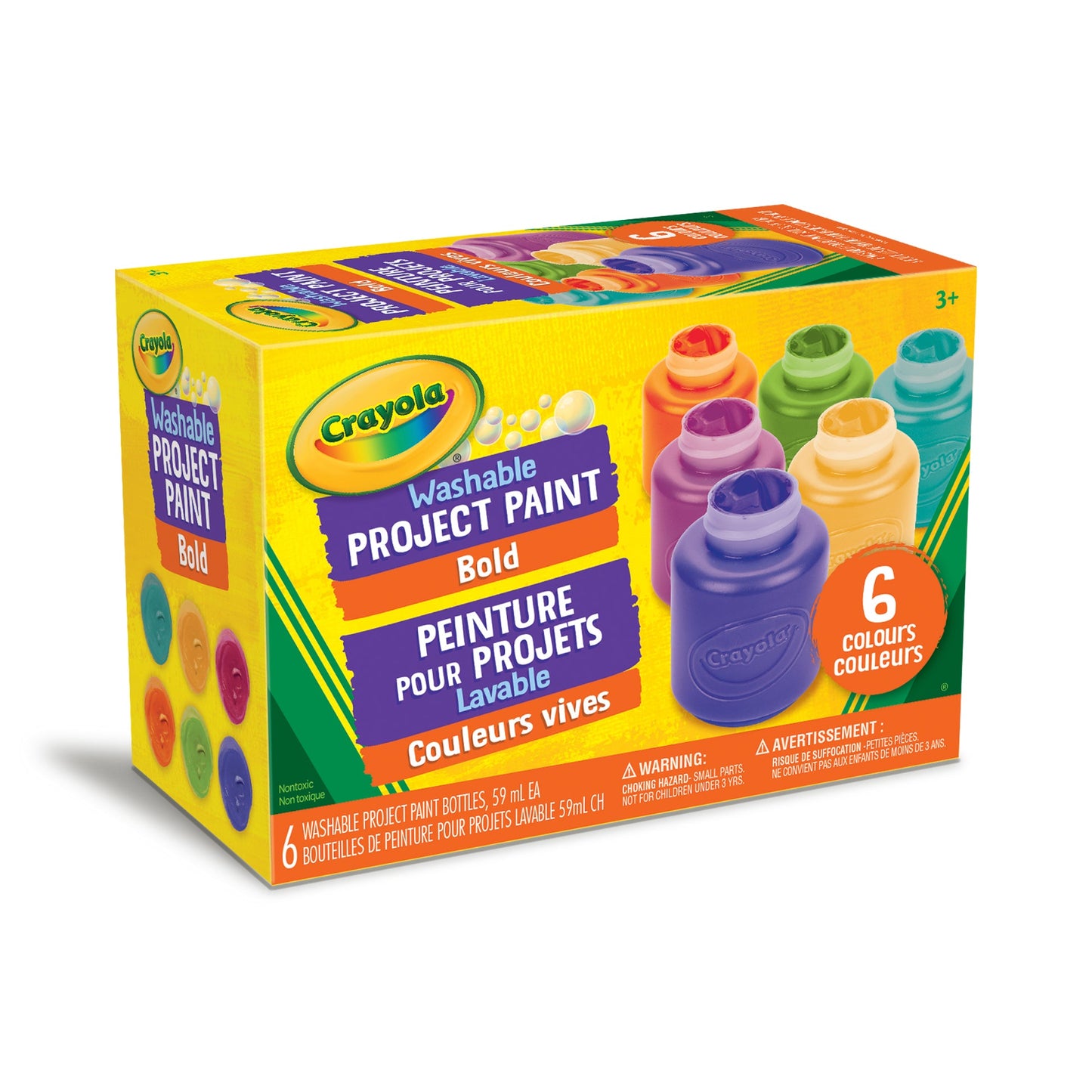 Crayola Washable Bold Project Paint, 6 Count (Case of 4)
