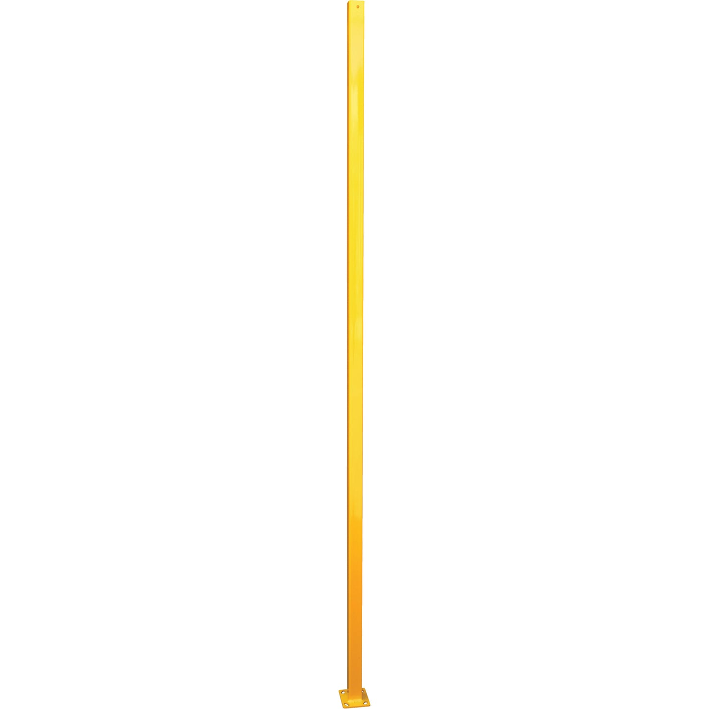 Adjustable Perimeter Guard In-Line Post, 4" W x 96" H, Yellow