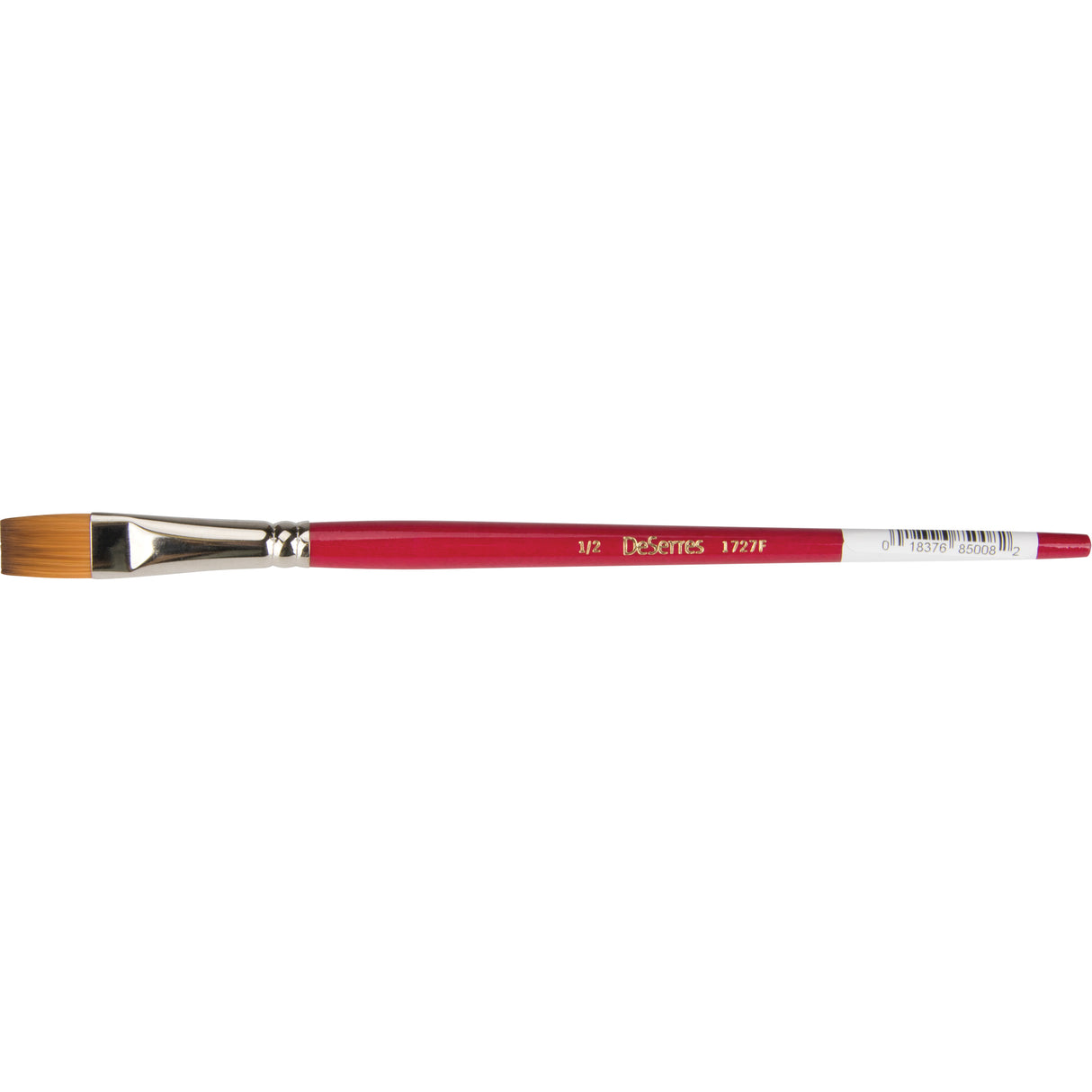 Flat Artist Brush, 1/2" Brush Width, Synthetic, Wood Handle