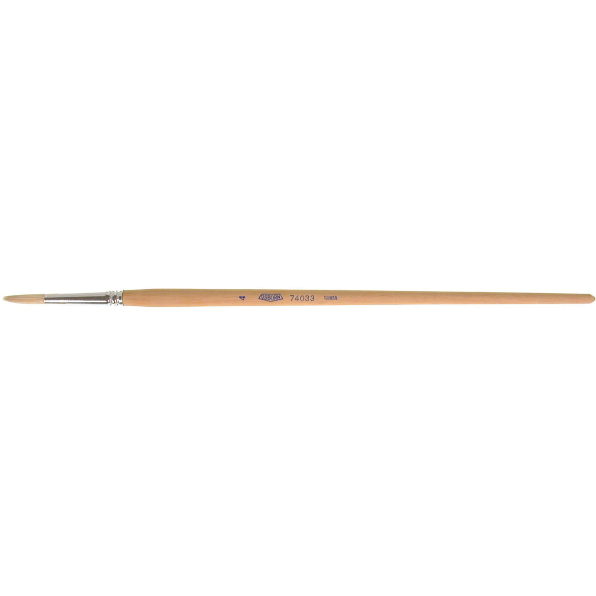 Pure White Bristle Round Marking Paint Brush, 7/32" Brush Width, White China, Wood Handle