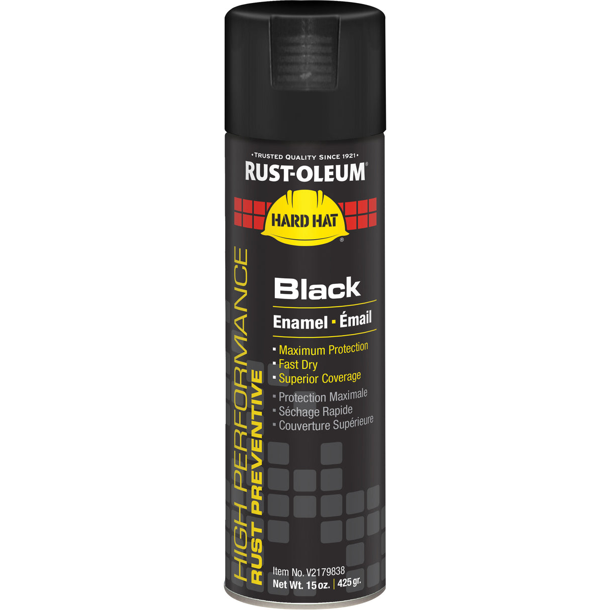 V2100 System Enamel Spray Paint, Black, Gloss, 15 oz., Aerosol Can