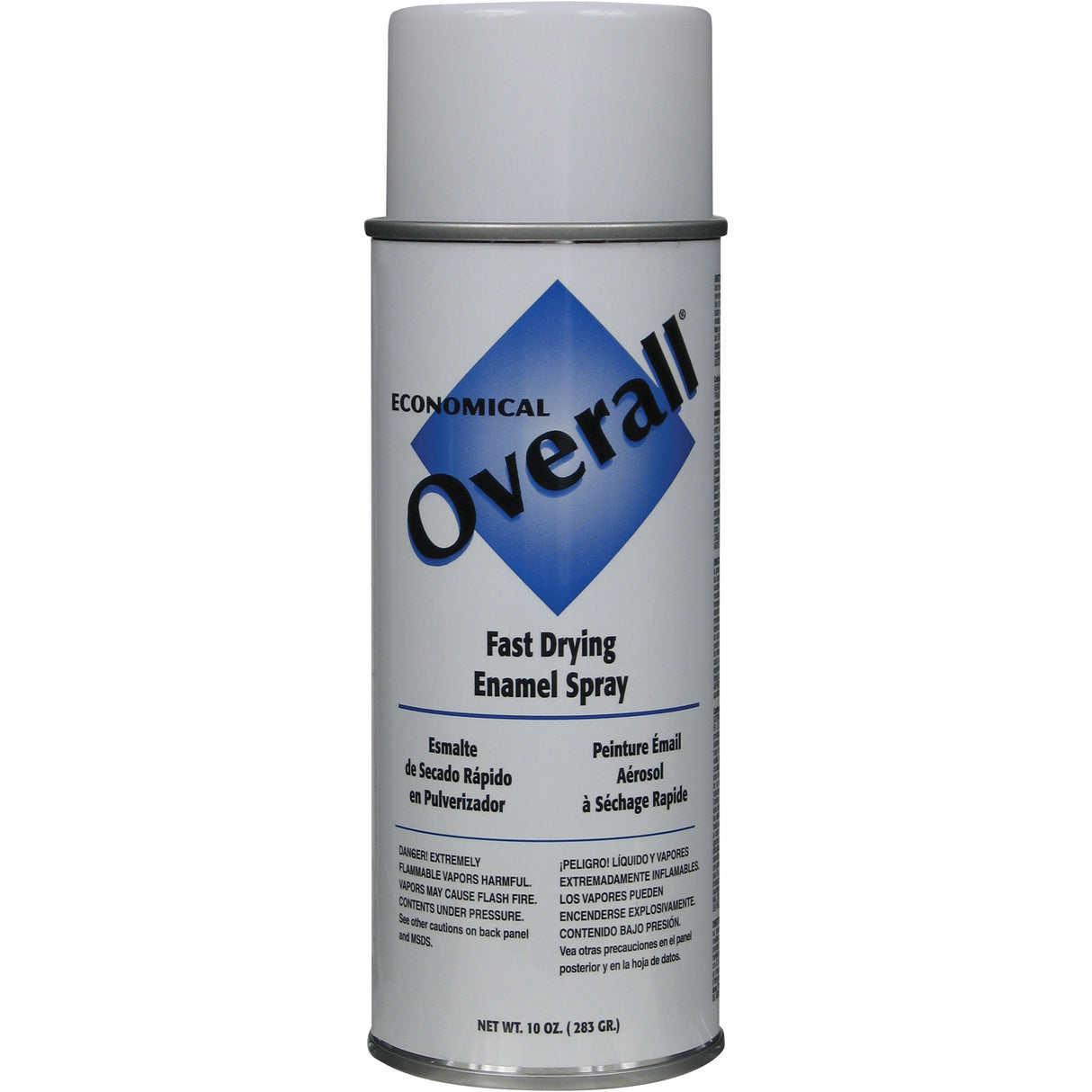 Overall® Enamel Spray Paint, White, Gloss, 10 oz., Aerosol Can