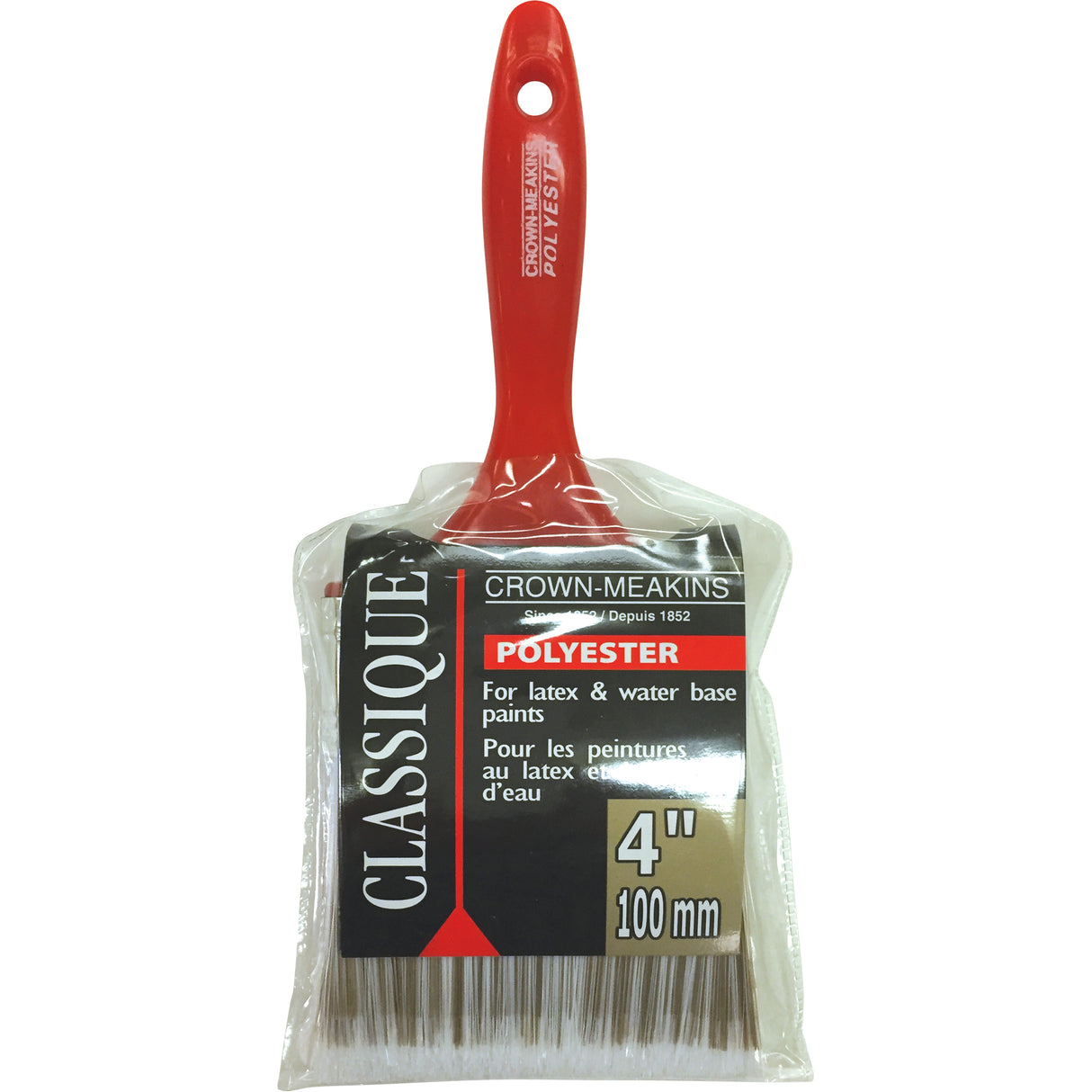 Classic Paint Brush, Polyester, Plastic Handle, 4" Width