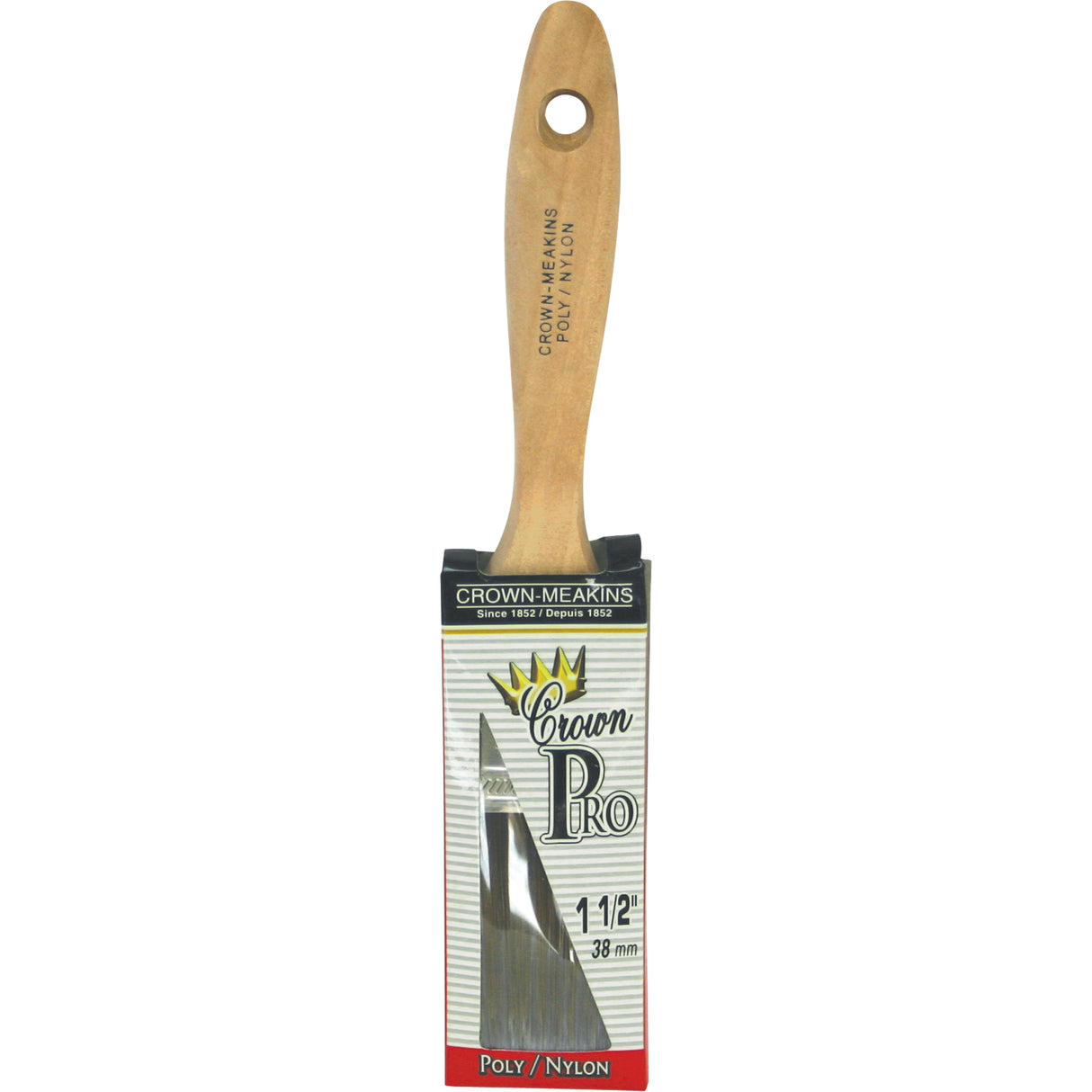 Straight Pro Paint Brush, Poly/Nylon, Wood Handle, 1-1/2" Width