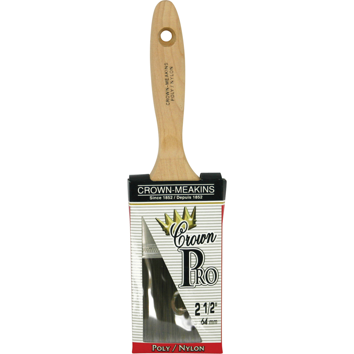 Crown Pro Angular Paint Brush, Poly/Nylon, Wood Handle, 2-1/2" Width