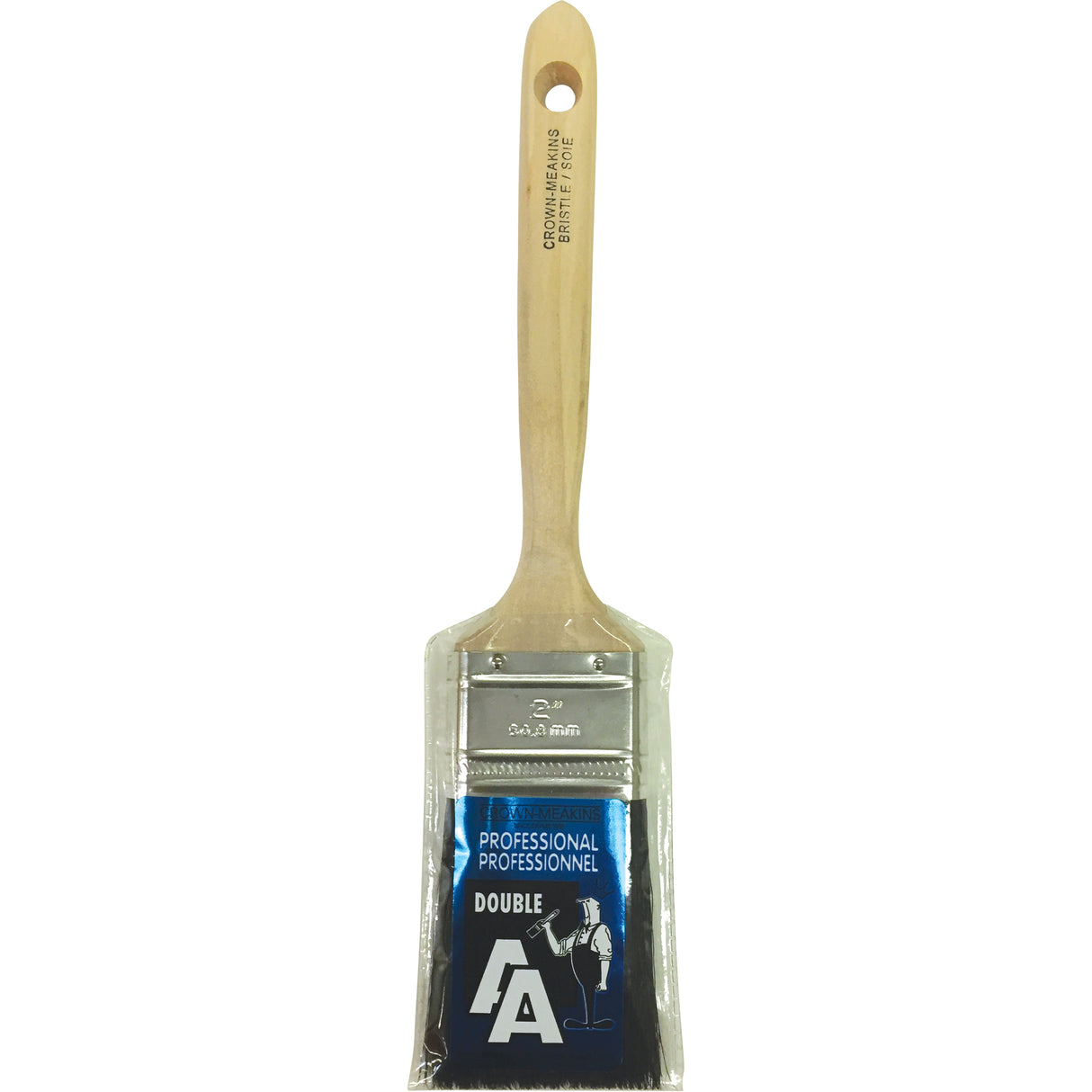Straight Sash Paint Brush, Bristle, Wood Handle, 2" Width