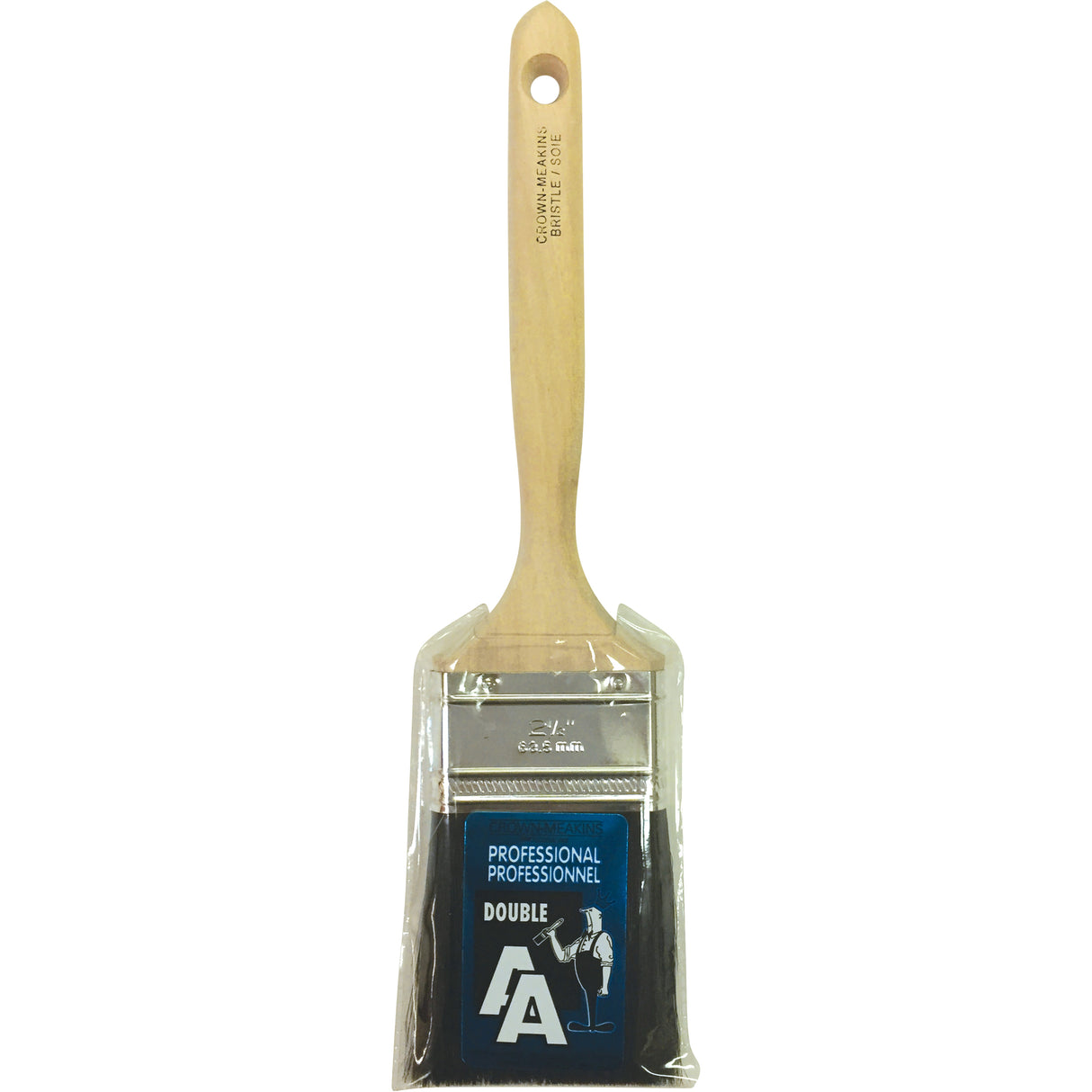 Straight Sash Paint Brush, Bristle, Wood Handle, 2-1/2" Width