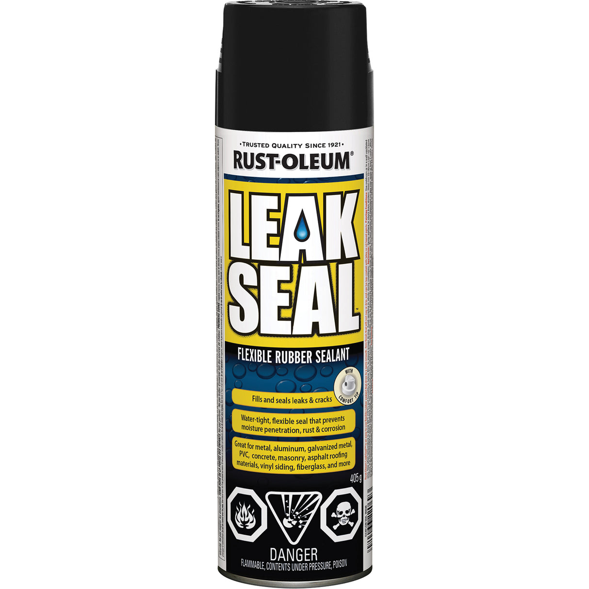LeakSeal™ Flexible Rubber Sealant, Aerosol Can, Black