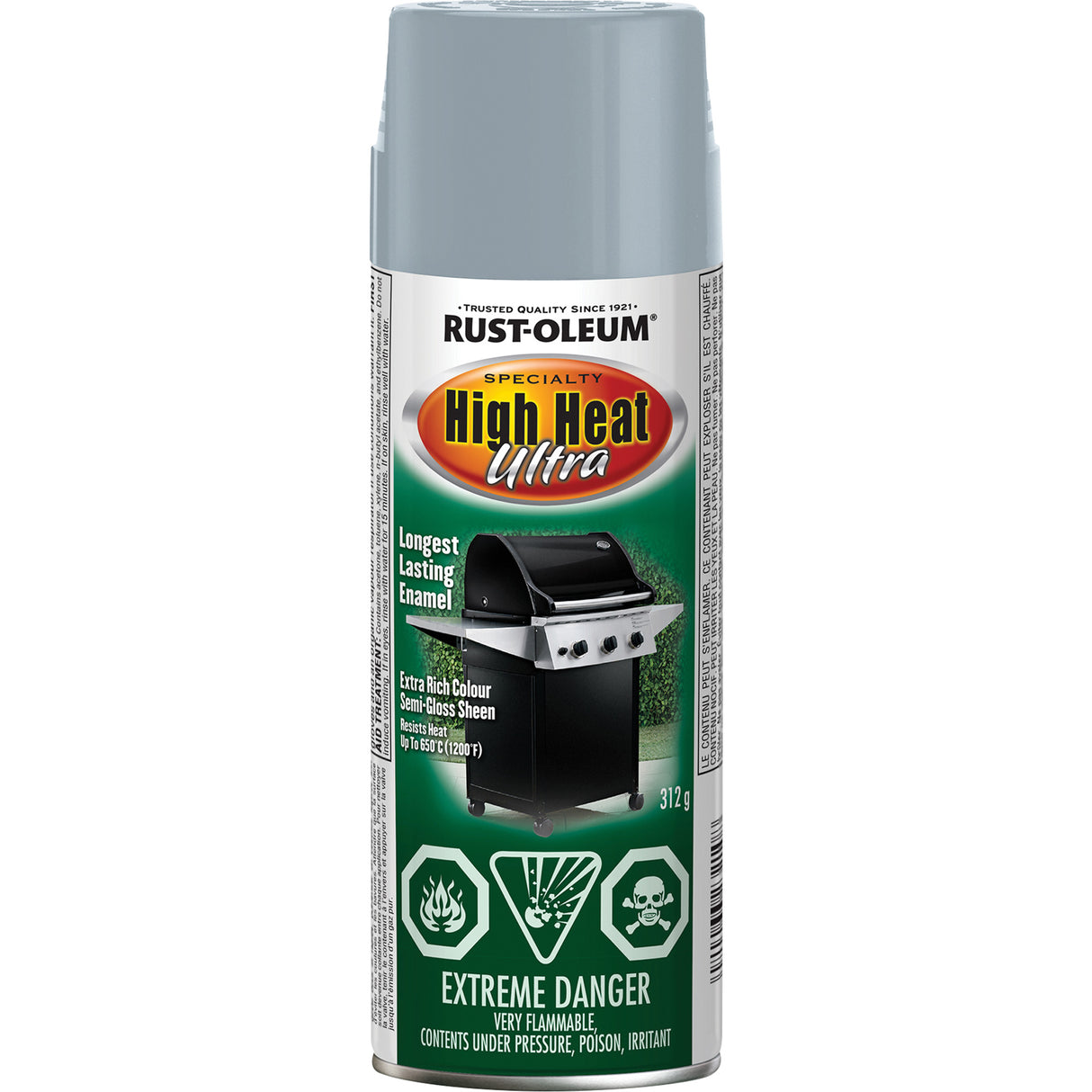 Specialty High Heat Ultra Enamel Spray Paint, Aerosol Can, Silver