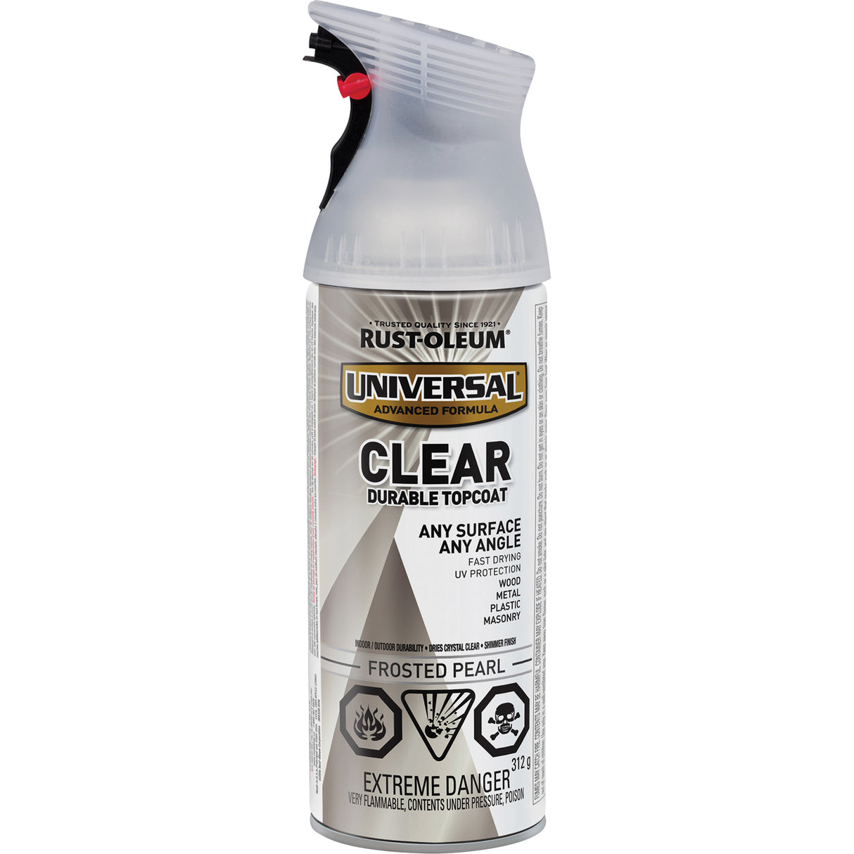 Universal Durable Top Coat, 312 g, Aerosol Can, Frosted Pearl