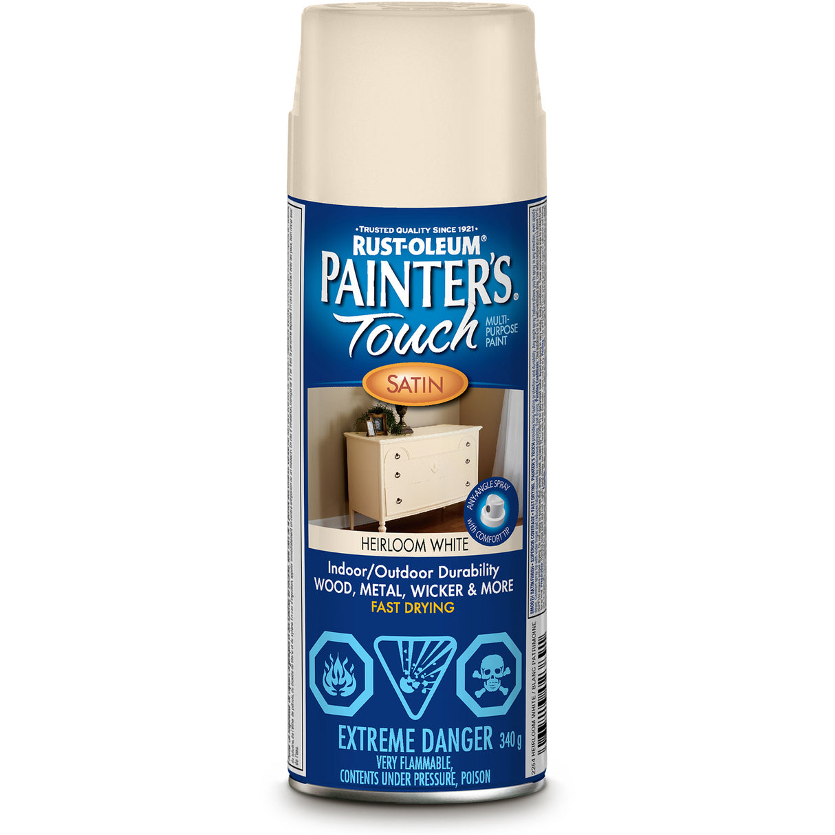 Painter's Touch® Multi-Purpose Brush-On Paint, Heirloom White, Satin, Aerosol Can