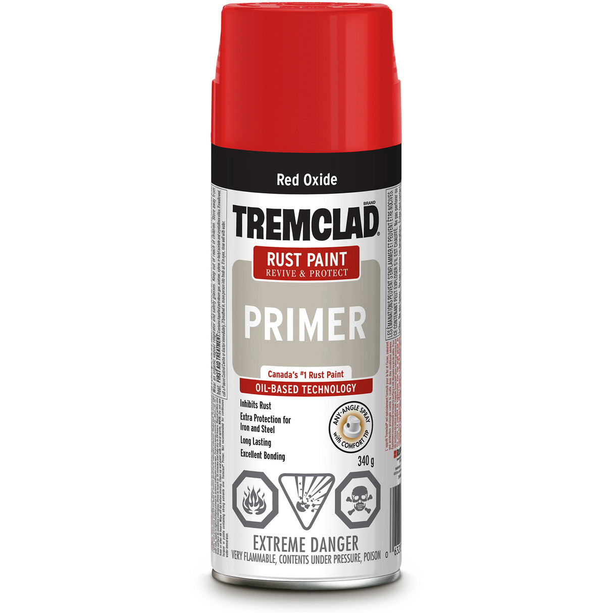 Tremclad® Rust Primer Spray, Red Oxide, Very Flat, Aerosol Can