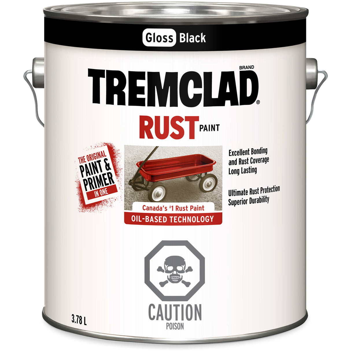 Tremclad® Oil Based Rust Paint, Black, Gloss, 3.78 L, Gallon