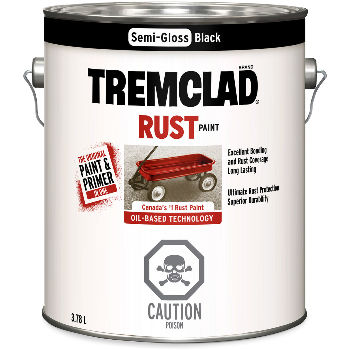 Tremclad® Oil Based Rust Paint, Black, Semi-Gloss, 3.78 L, Gallon