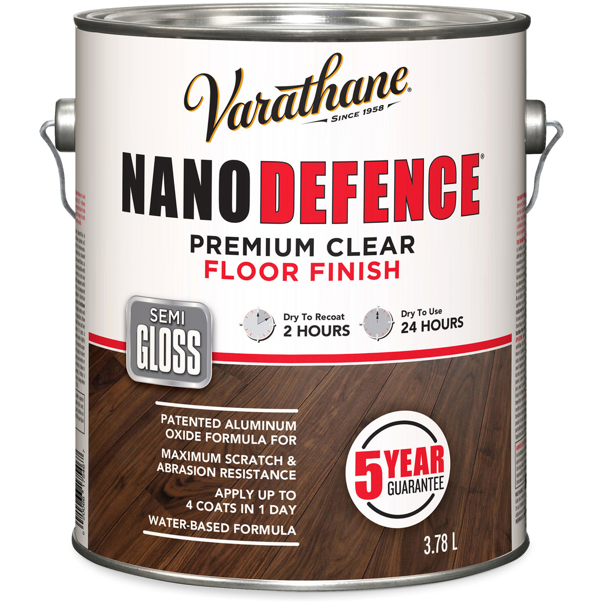 Varathane® Nano Defence® Premium Floor Finish, 3.78 L, Clear, Semi-Gloss