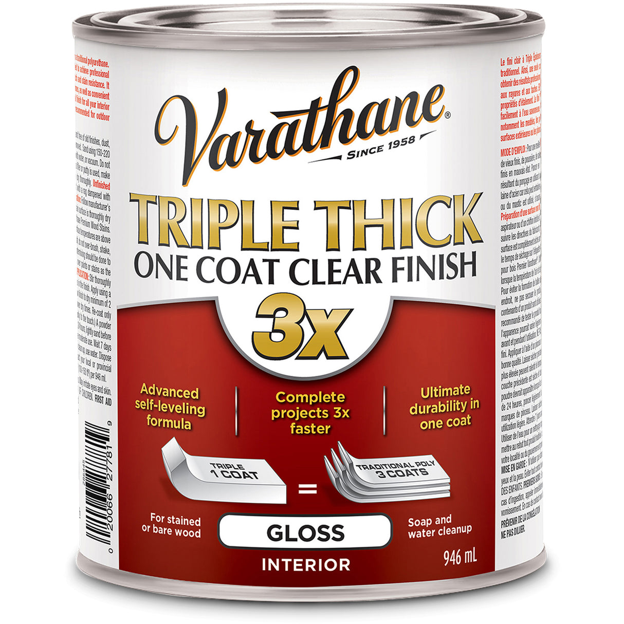 Varathane® Triple Thick One Coat Finish, 946 ml, Clear, Gloss