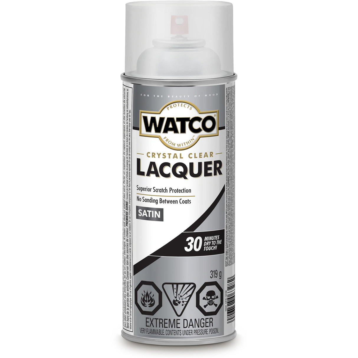 Watco® Lacquer Wood Finish, 319 g, Clear, Satin