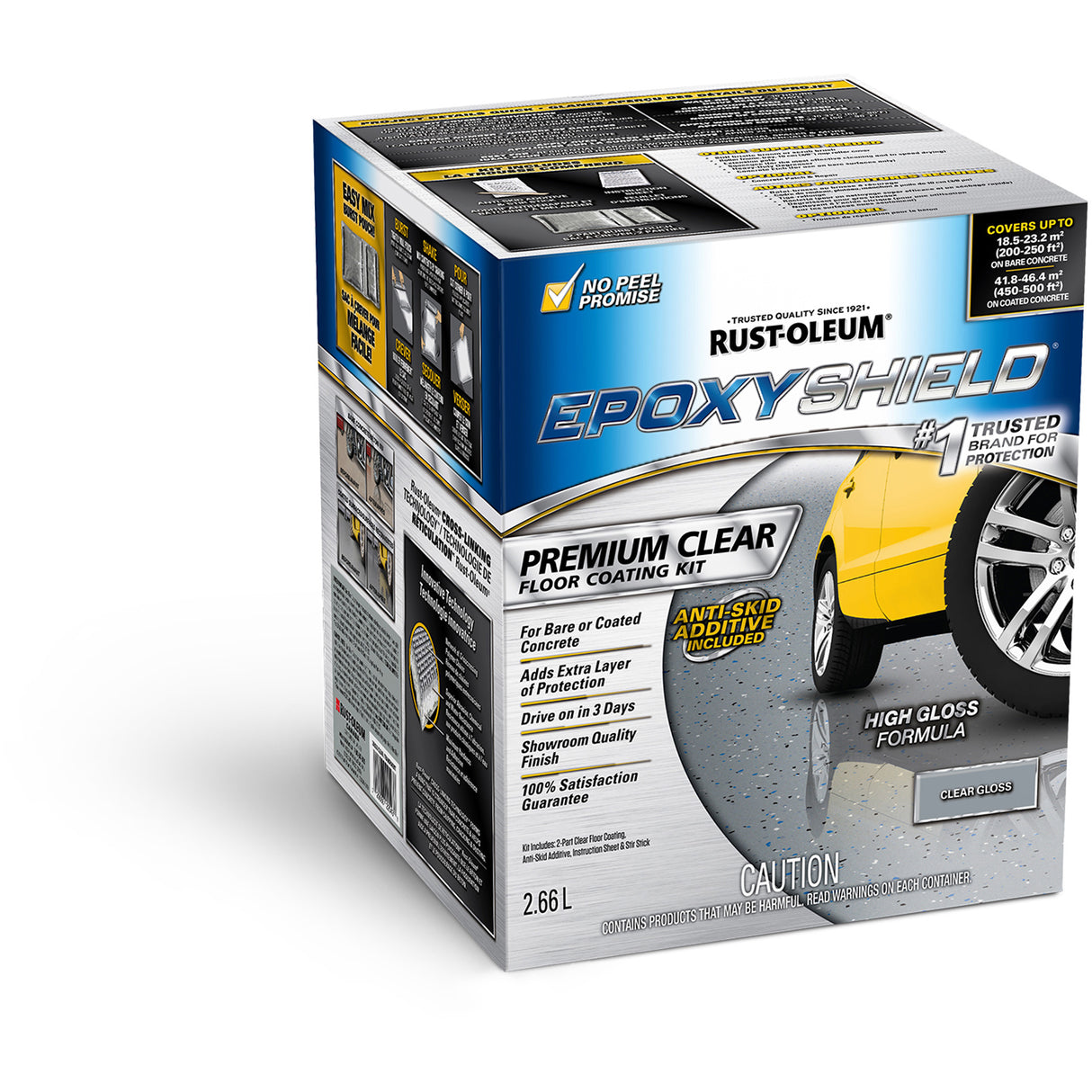EpoxyShield® Premium Floor Coating, 2.66 L, Solvent-Based, High-Gloss, Clear