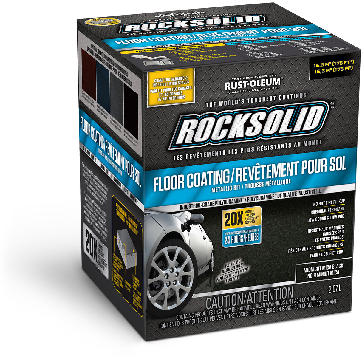 RockSolid® Metallic Floor Coating, Solvent-Based, High-Gloss, Black