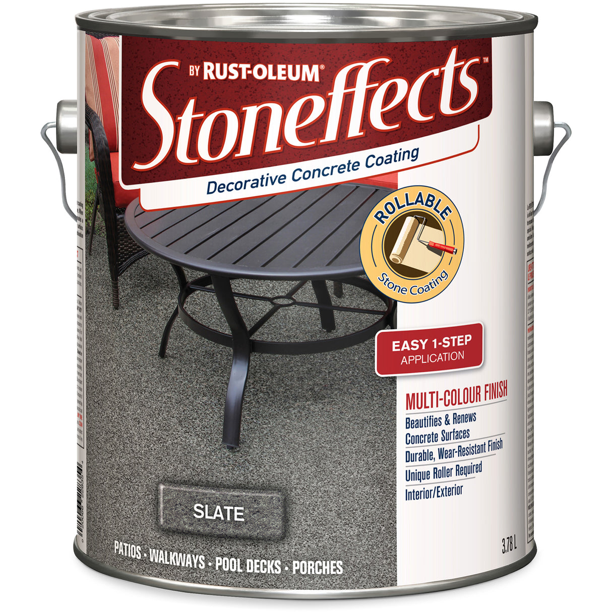 Stoneffects™ Decorative Concrete Coating, 3.4 L, Solvent-Based, Textured, Grey