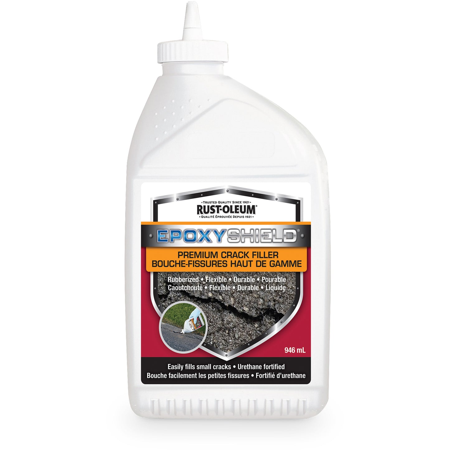 EpoxyShield® Premium Rubberized Crack Filler, Bottle, Black