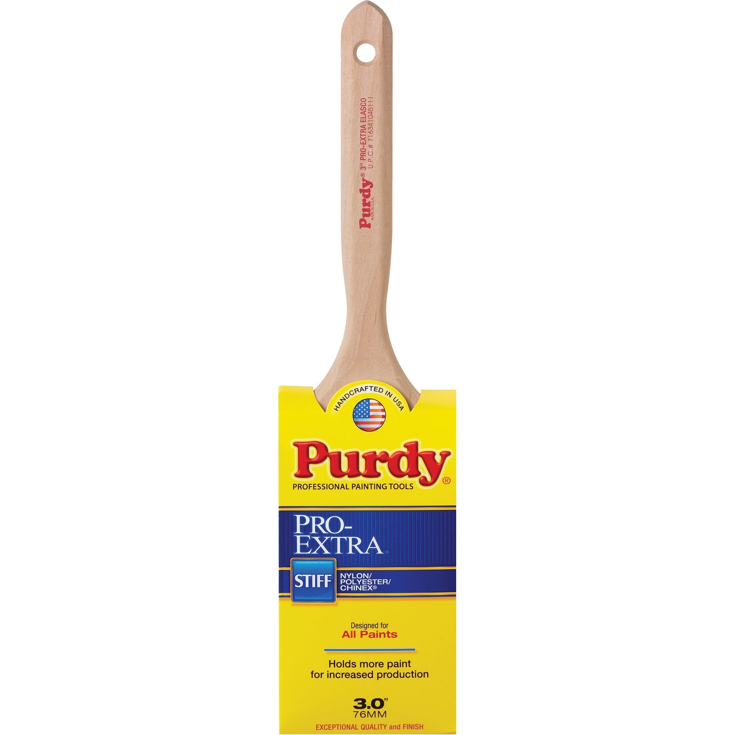 Pro-Extra Elasco Paint Brush, Blended Material, Wood Handle, 3" Width