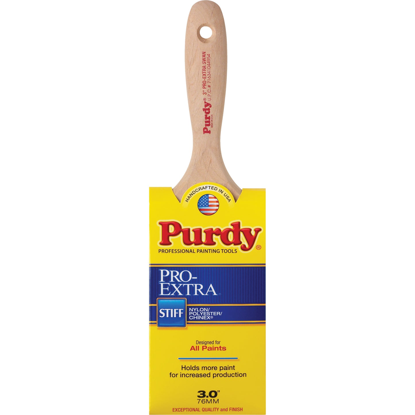 Pro-Extra Swan Paint Brush, Blended Material, Wood Handle, 3" Width