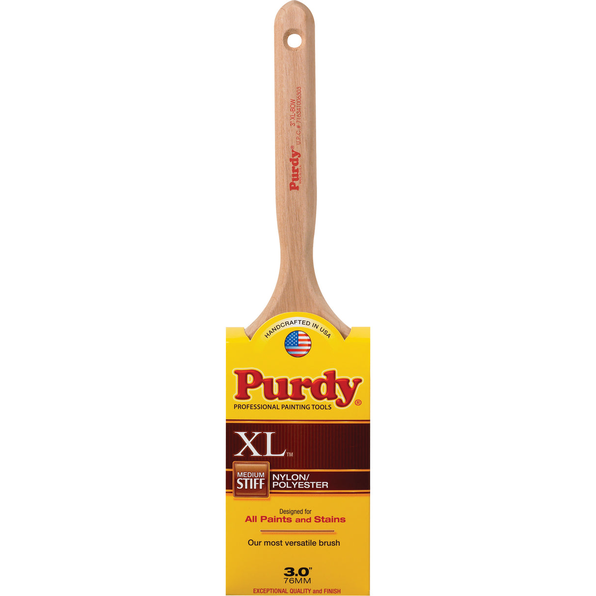 XL Bow Paint Brush, Poly/Nylon, Wood Handle, 3" Width
