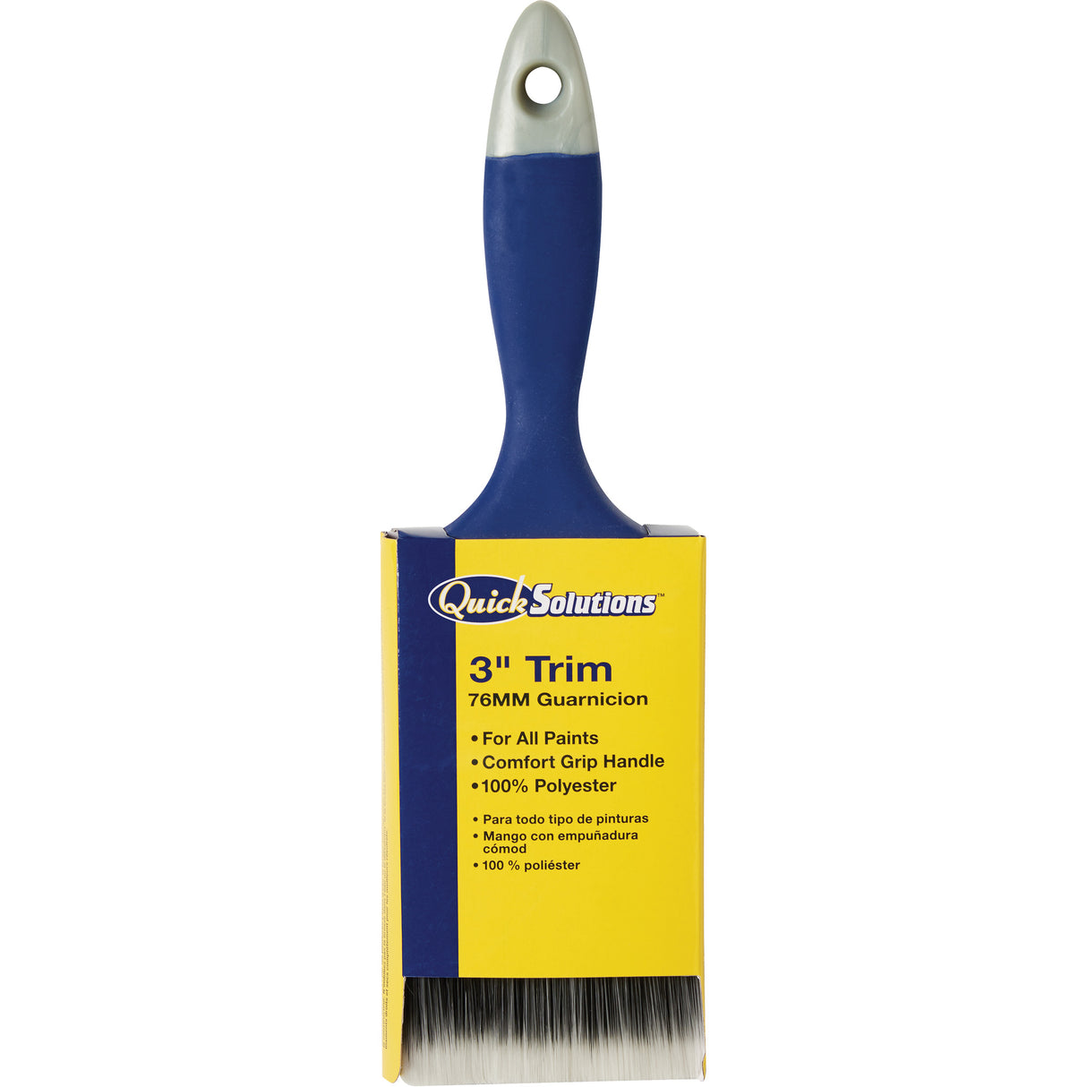 Quick Solutions™ Trim Paint Brush, Polyester, Plastic Handle, 3" Width