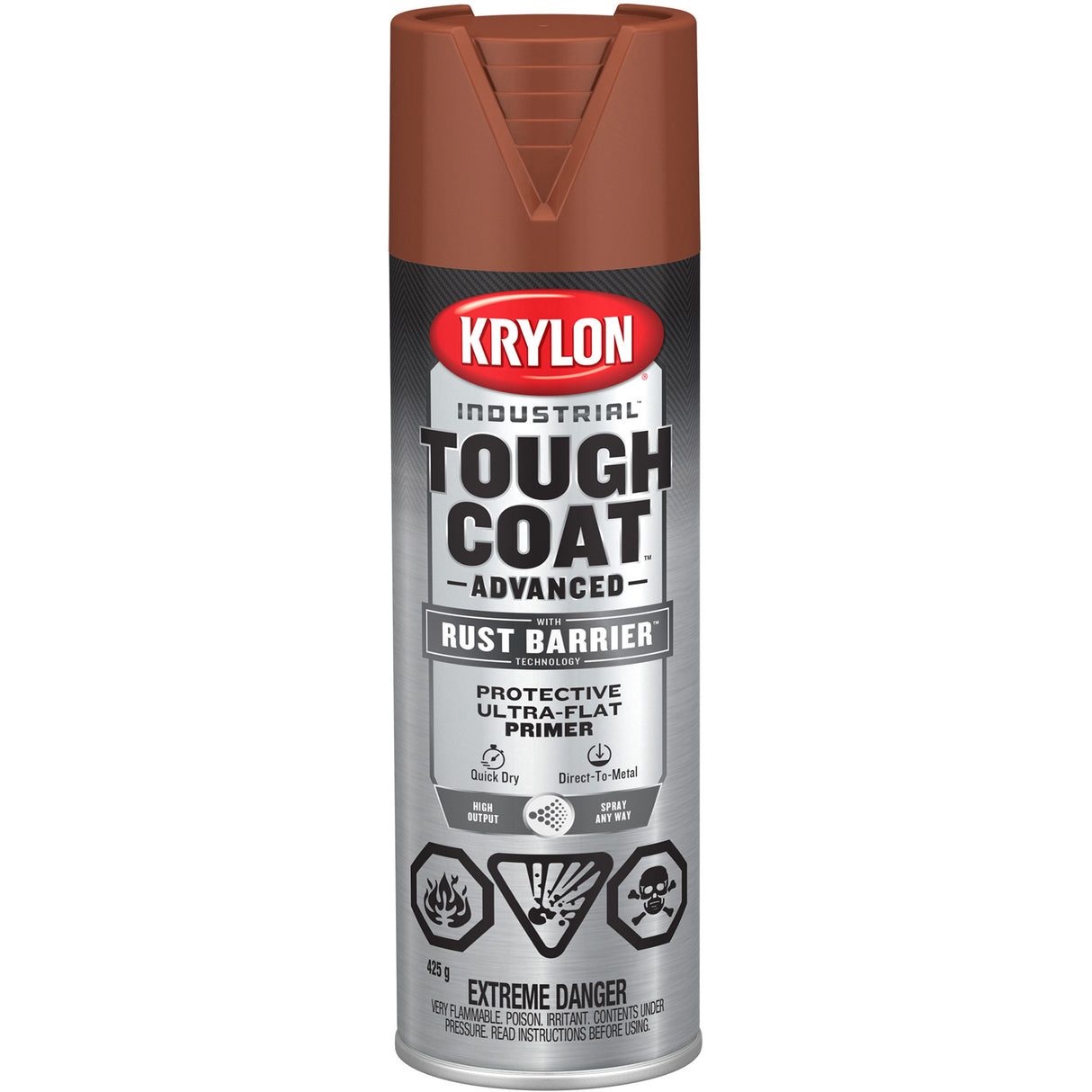 Tough Coat® Advanced Primer with Rust Barrier™ Technology, Red Oxide Primer, Ultra-Flat, 425 g, Aerosol Can