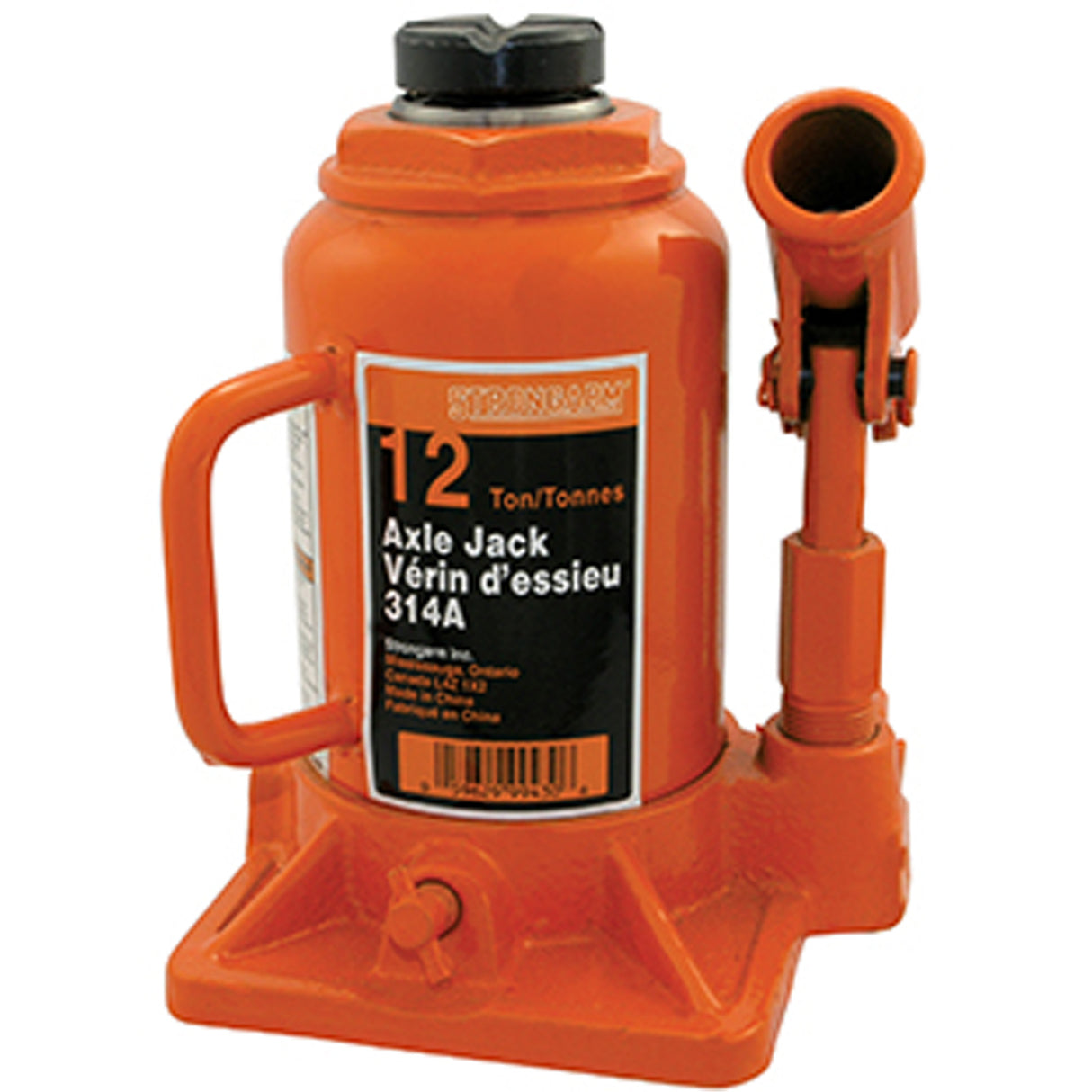 314A Bottle Jack, 12 tons, Manual Hydraulic, 13" Raised Height