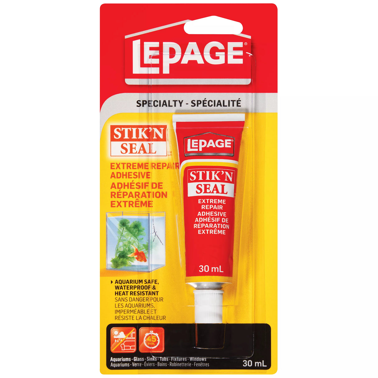 LePage Stik'n Seal Extreme Repair Adhesive, Clear, 30 ml Tube, Pack of 1 LePage
