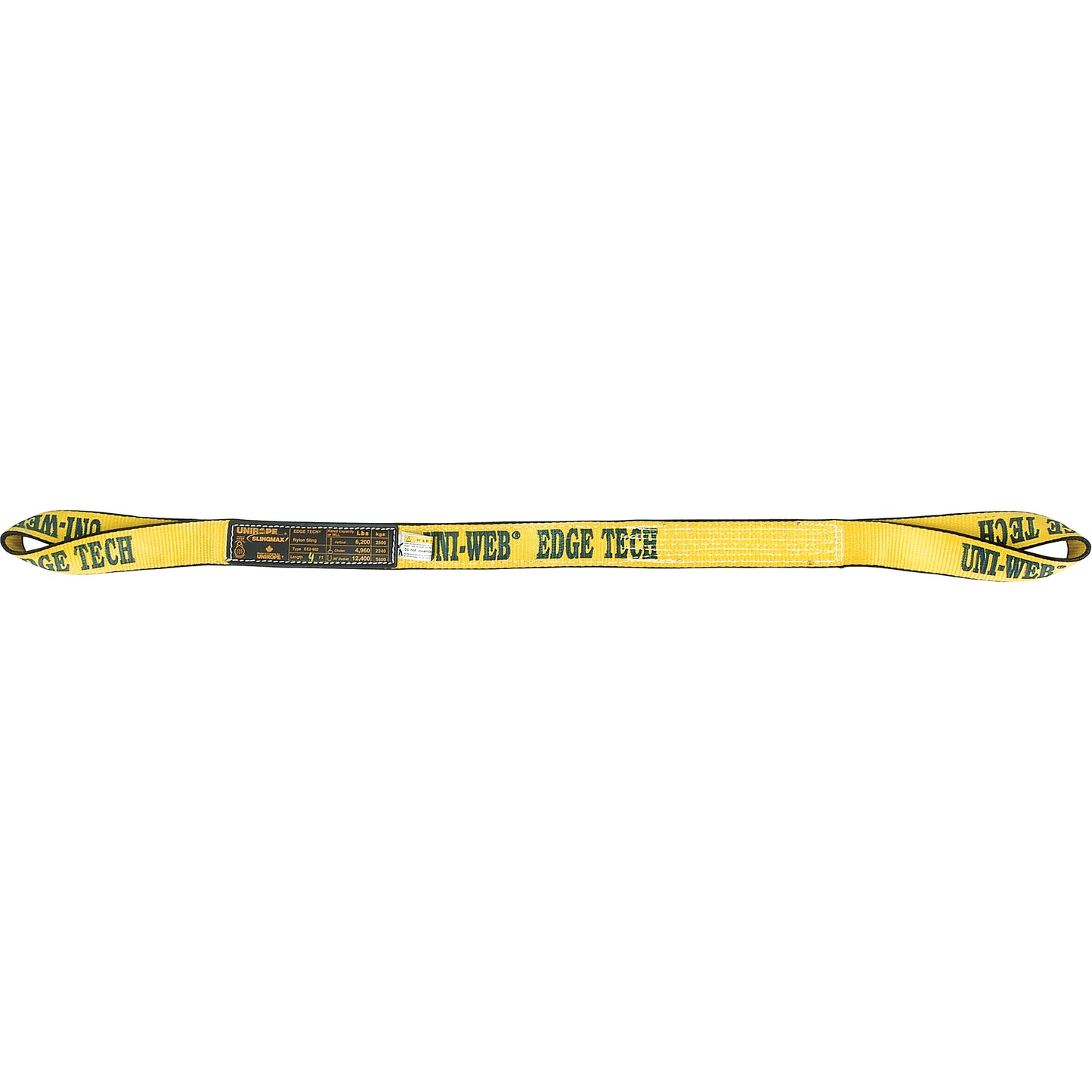 Polyester Sling, Double Ply, Twisted Eye, Type 4, 2" W x 12' L, 6200 lbs. Vertical Cap.