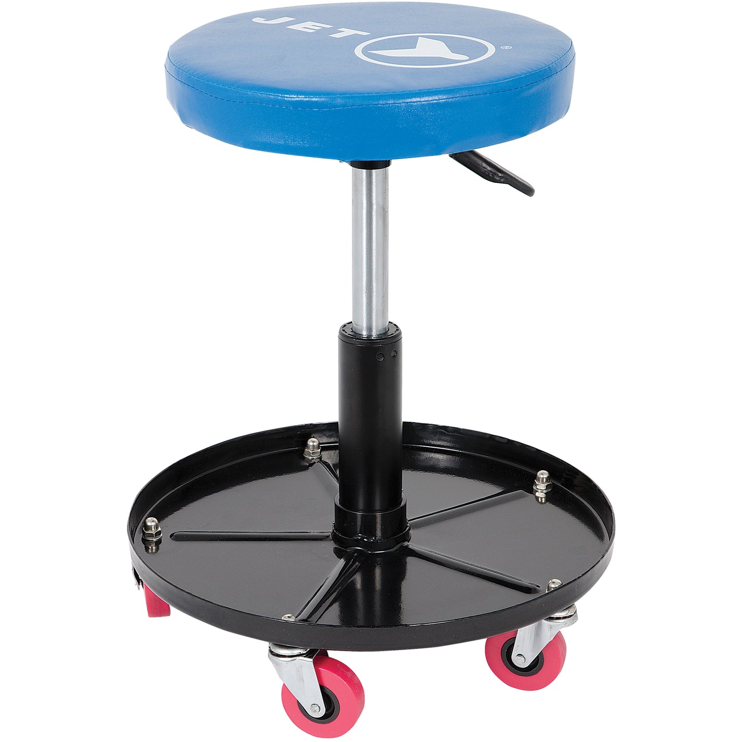 JMS-642A Adjustable Mechanic's Roller Seat, Vinyl, Blue, 300 lbs. Capacity