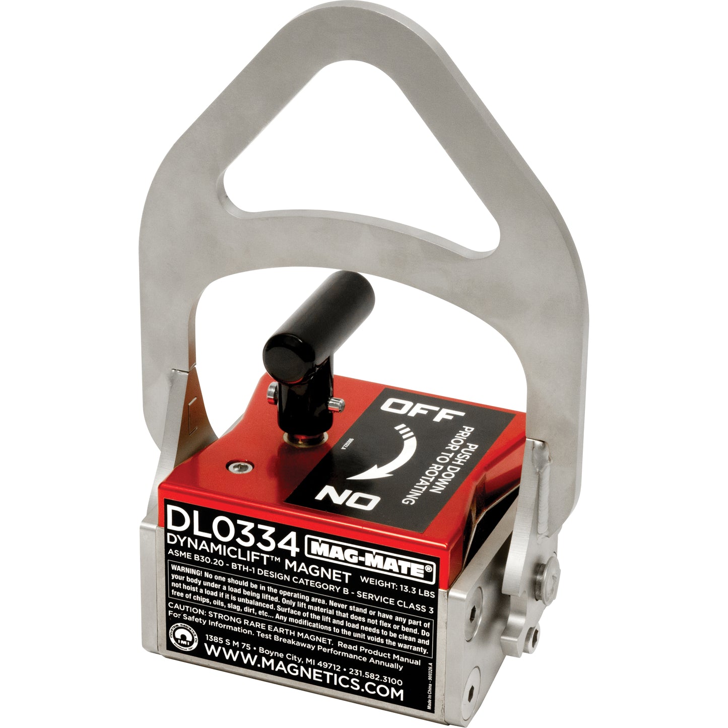 Dynamic Lift™ Magnets, 334 Holding Cap., 6-1/2" L x 4" W x 9-1/4" H