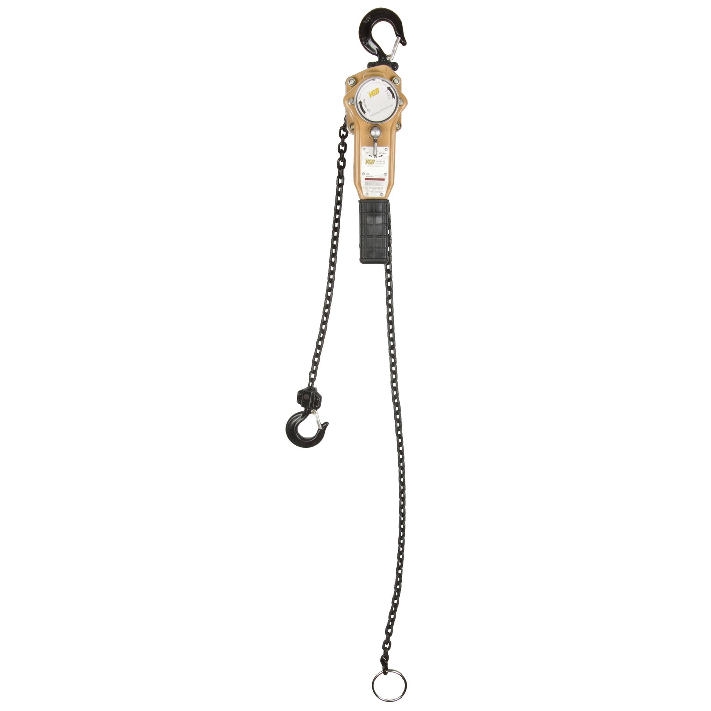 Heavy Duty Gold Series Lever Chain Hoist, 5' Lift, 1000 lbs. (0.5 tons) Capacity, Alloy Steel Chain