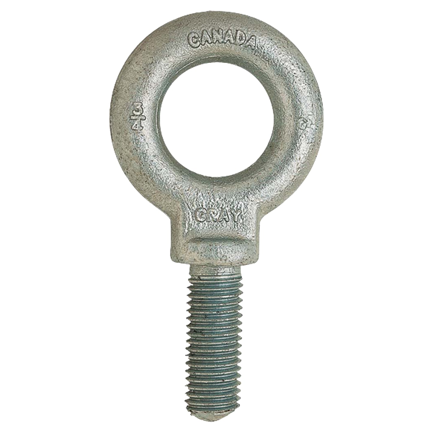 Eye Bolt, 1-3/16" Dia., 1" L, Galvanized, 650 lbs. (0.325 tons) Capacity
