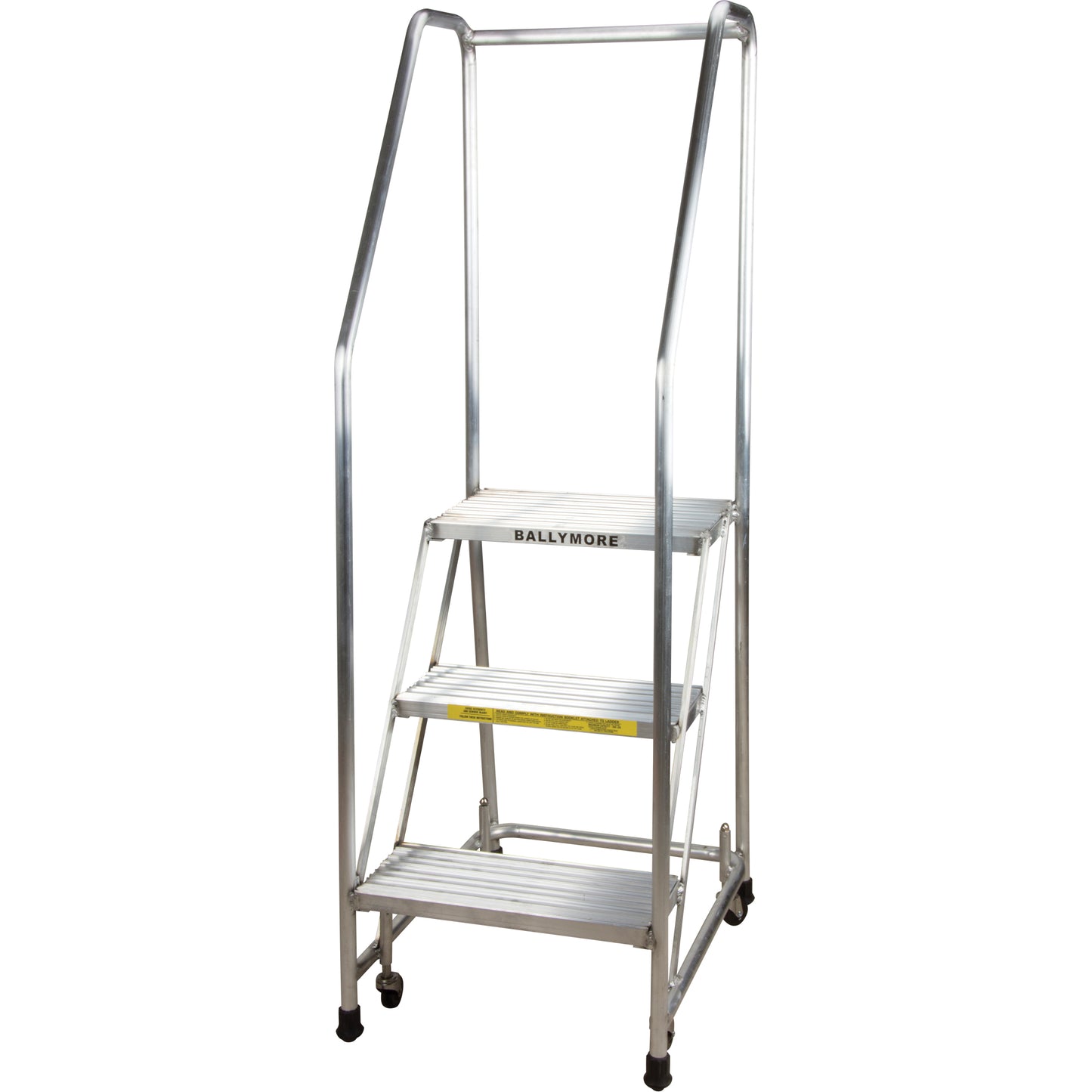 Rolling Ladders, 3 Steps, 24" Step Width, 28-1/2" Platform Height, Aluminum